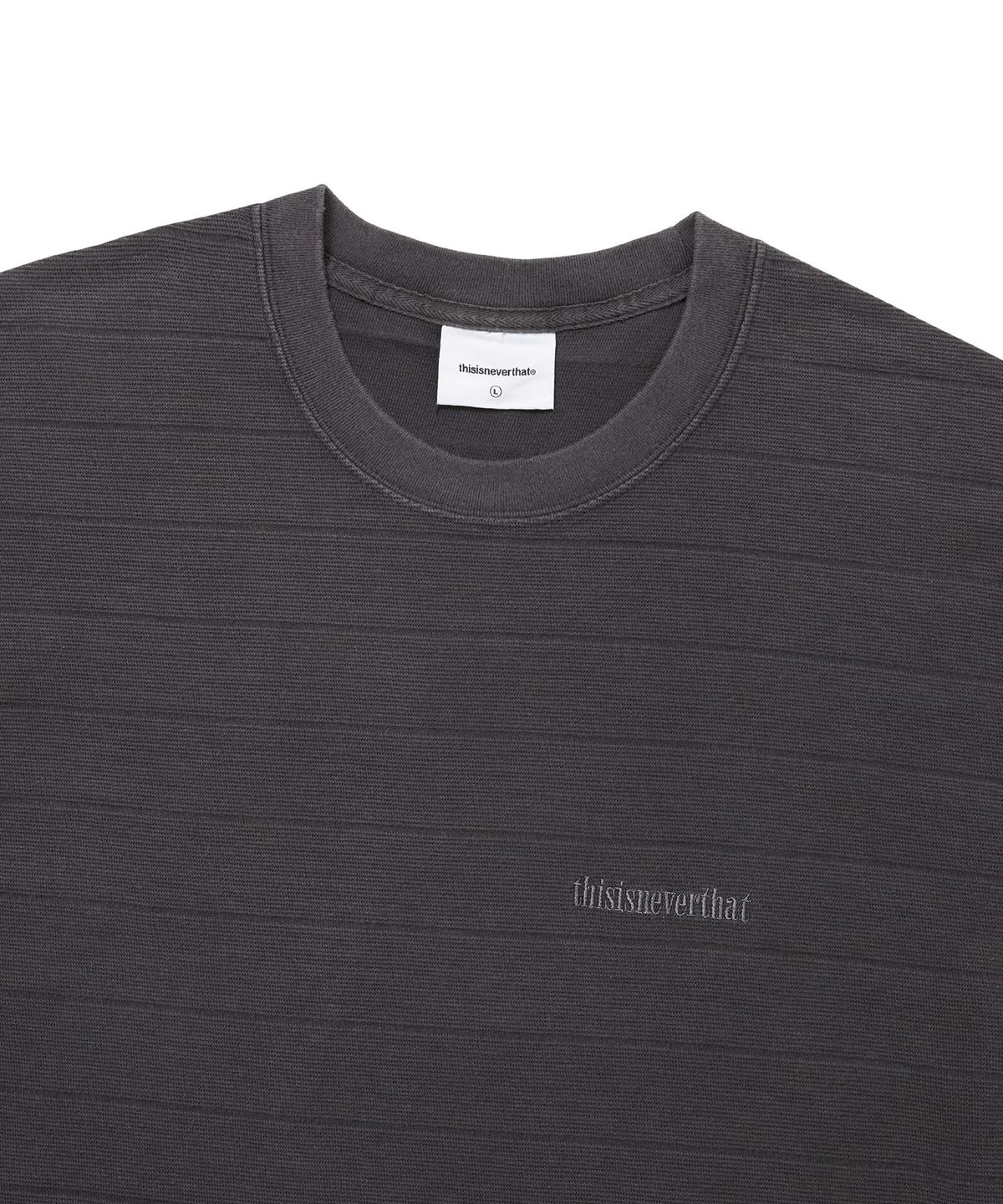 디스이즈네버댓(THISISNEVERTHAT) Border Jacquard L/S Tee Off Black