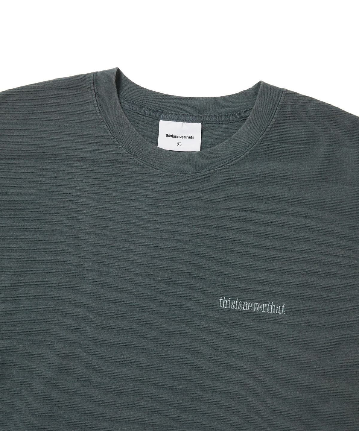 디스이즈네버댓(THISISNEVERTHAT) Border Jacquard L/S Tee Blue Green