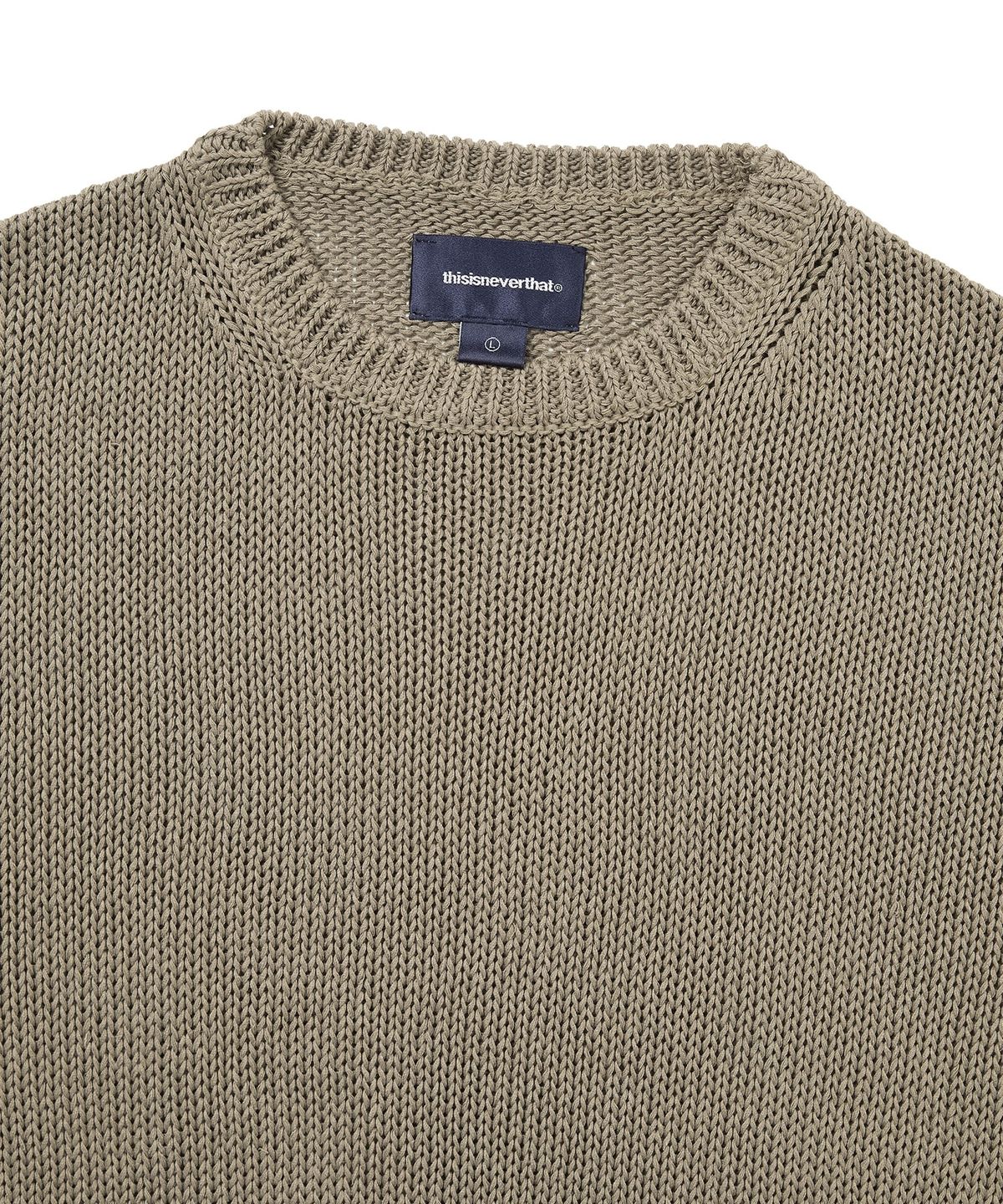 디스이즈네버댓(THISISNEVERTHAT) Loose Gauge Knit Crew Light Brown