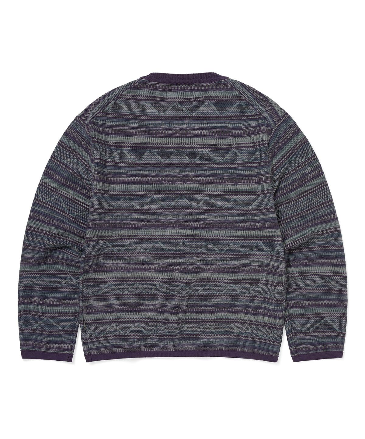 디스이즈네버댓(THISISNEVERTHAT) Pattern Knit Crew Dark Purple