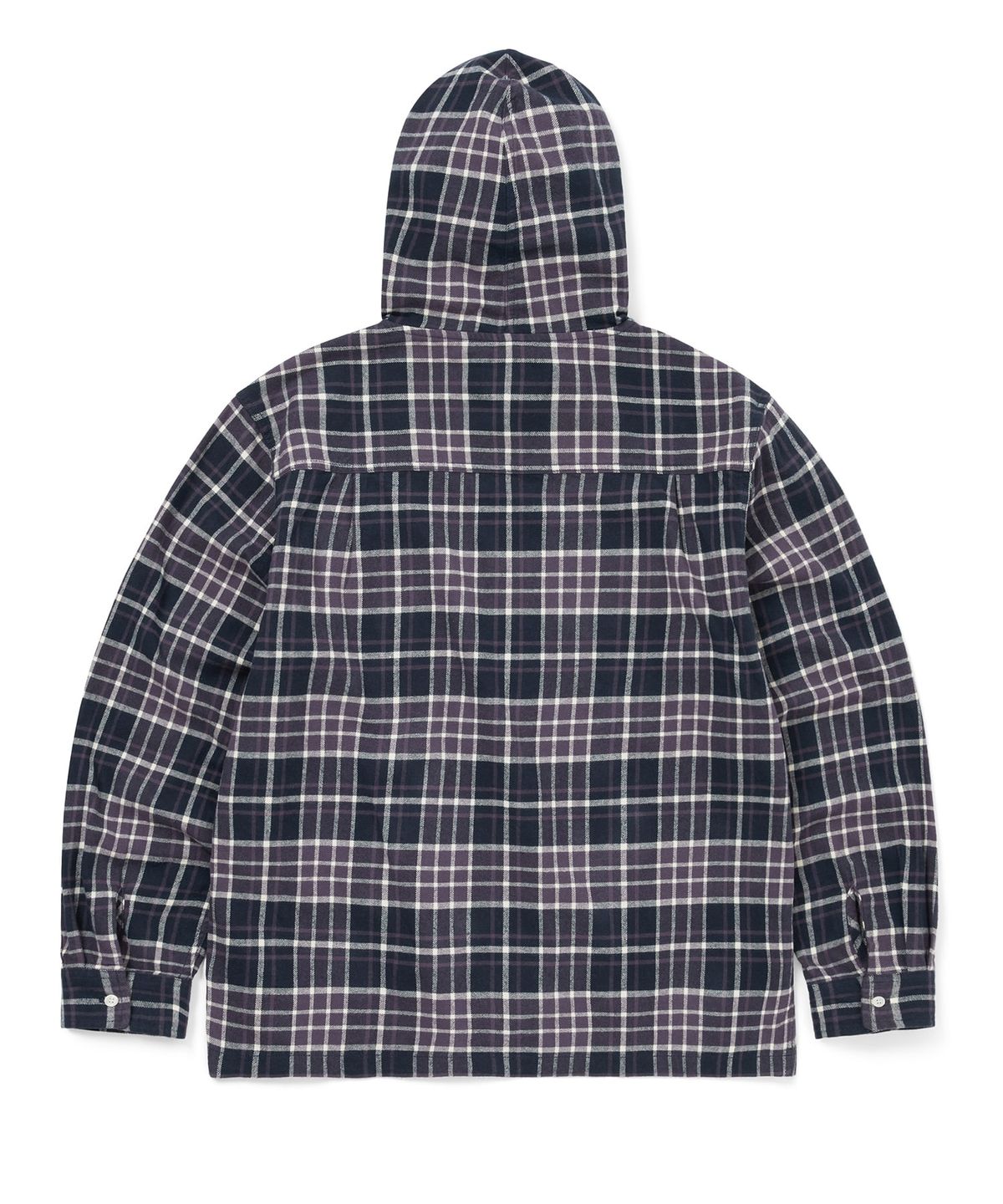 디스이즈네버댓(THISISNEVERTHAT) Flannel Hooded Check Shirt Purple