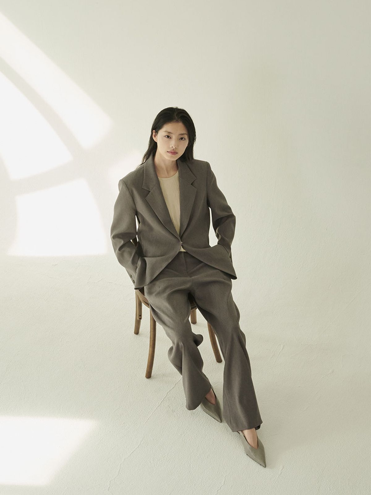 누브(NOUVE) 테일러드 오버핏 자켓 셋업 - 다크 그레이 / Tailored Over Fit Jacket Set - D.Gray