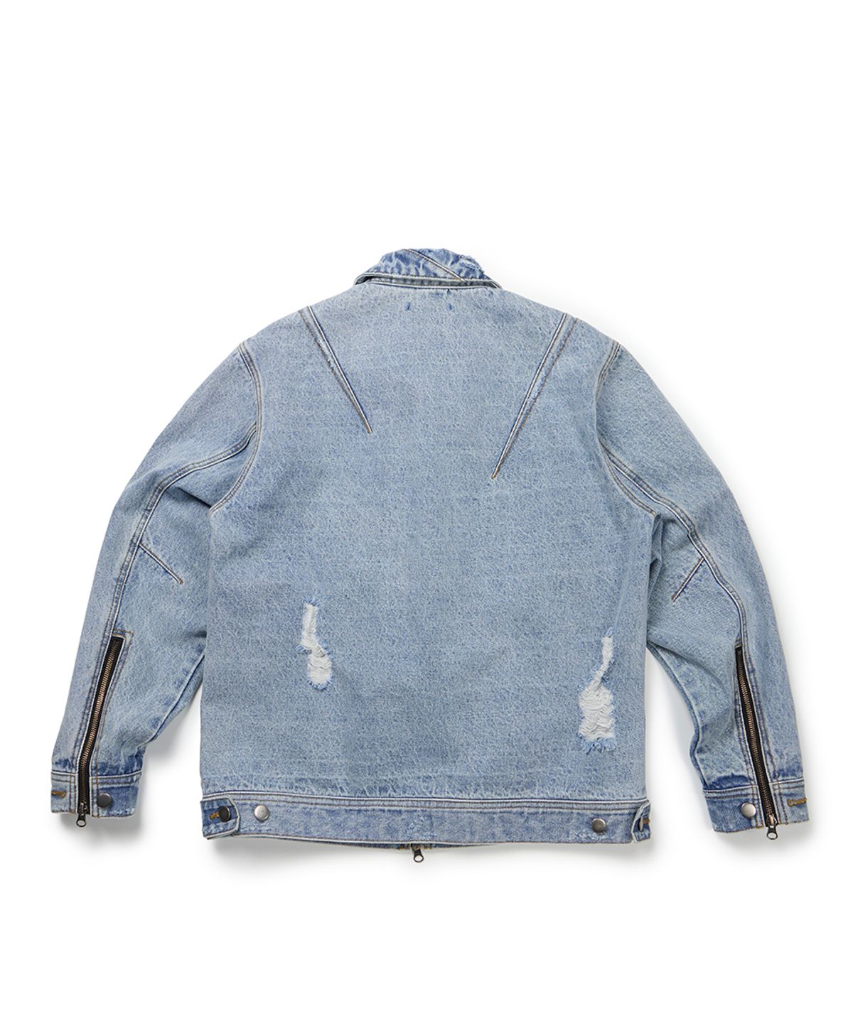 이티씨이(ETCE) DESTROYED DART TRUCKER JACKET (BLUE)