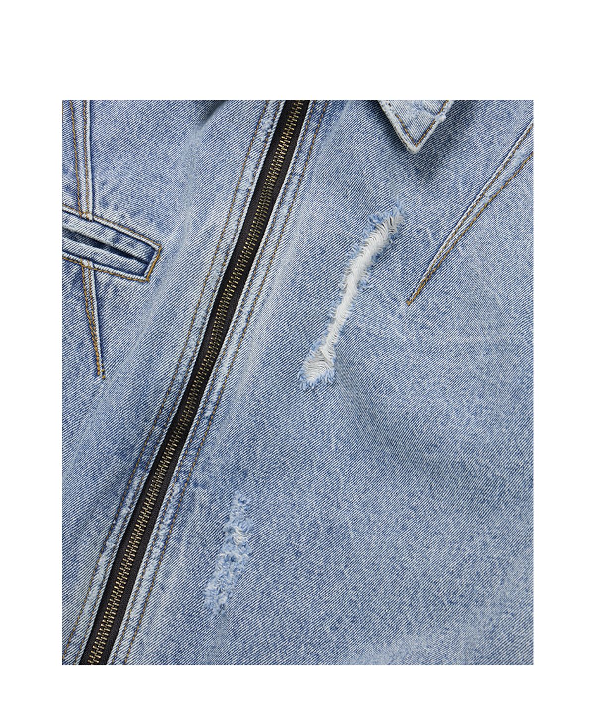 이티씨이(ETCE) DESTROYED DART TRUCKER JACKET (BLUE)