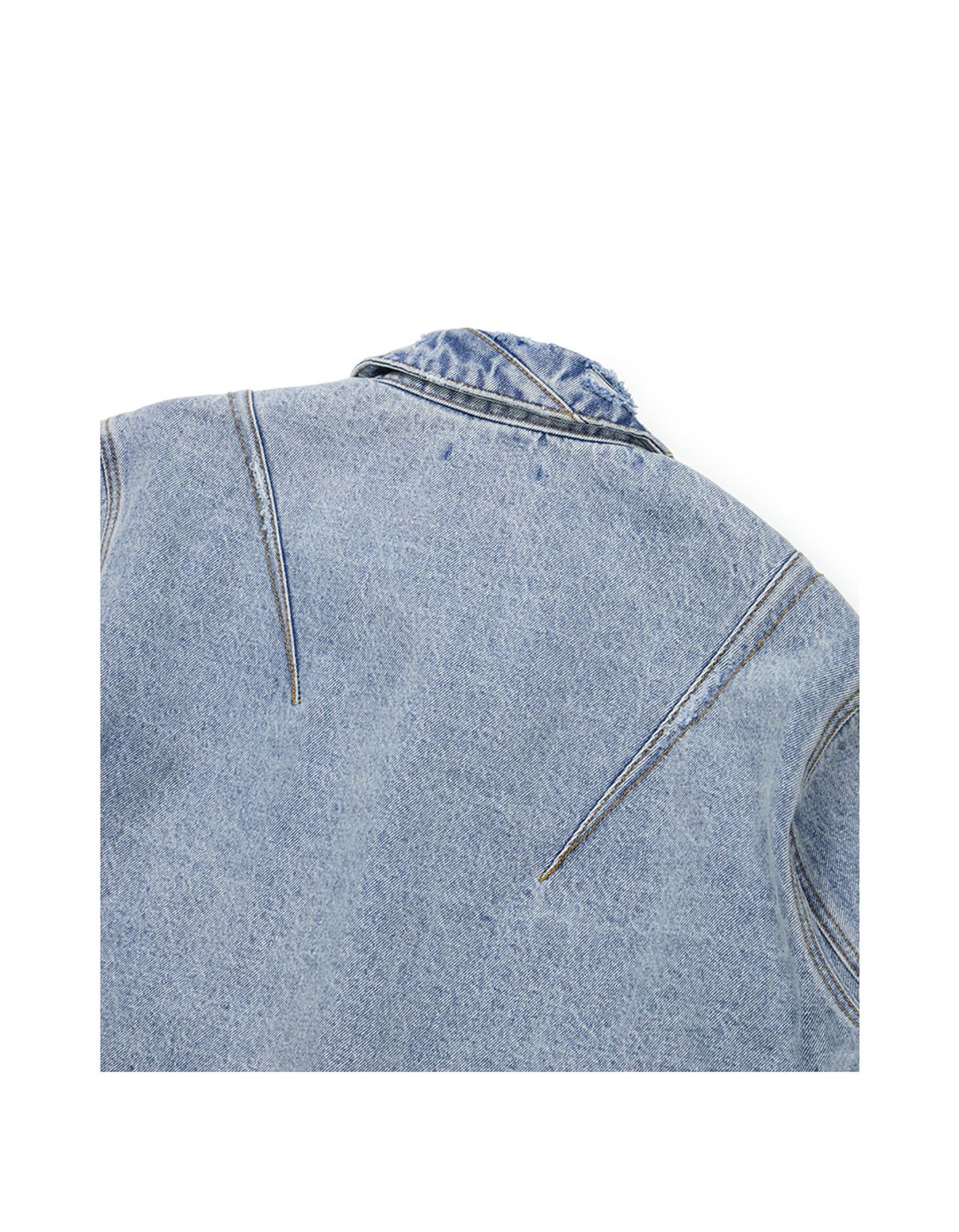 이티씨이(ETCE) DESTROYED DART TRUCKER JACKET (BLUE)