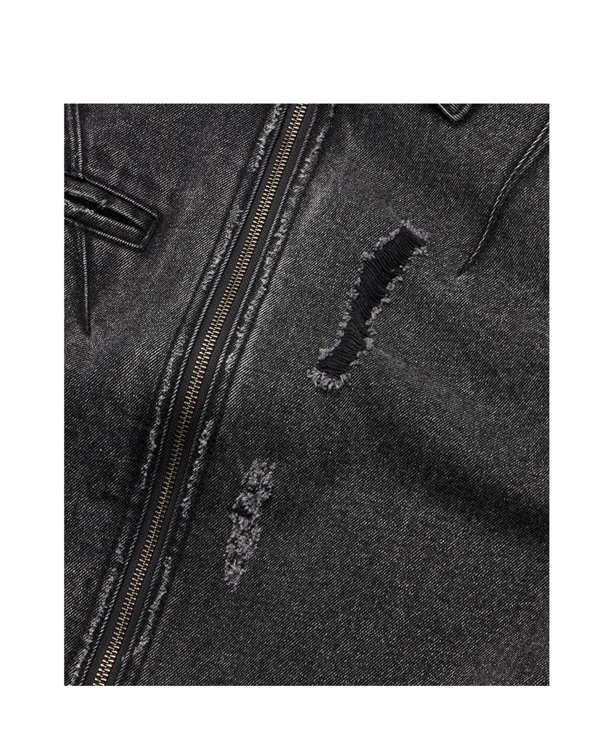 이티씨이(ETCE) DESTROYED DART TRUCKER JACKET (BLACK)