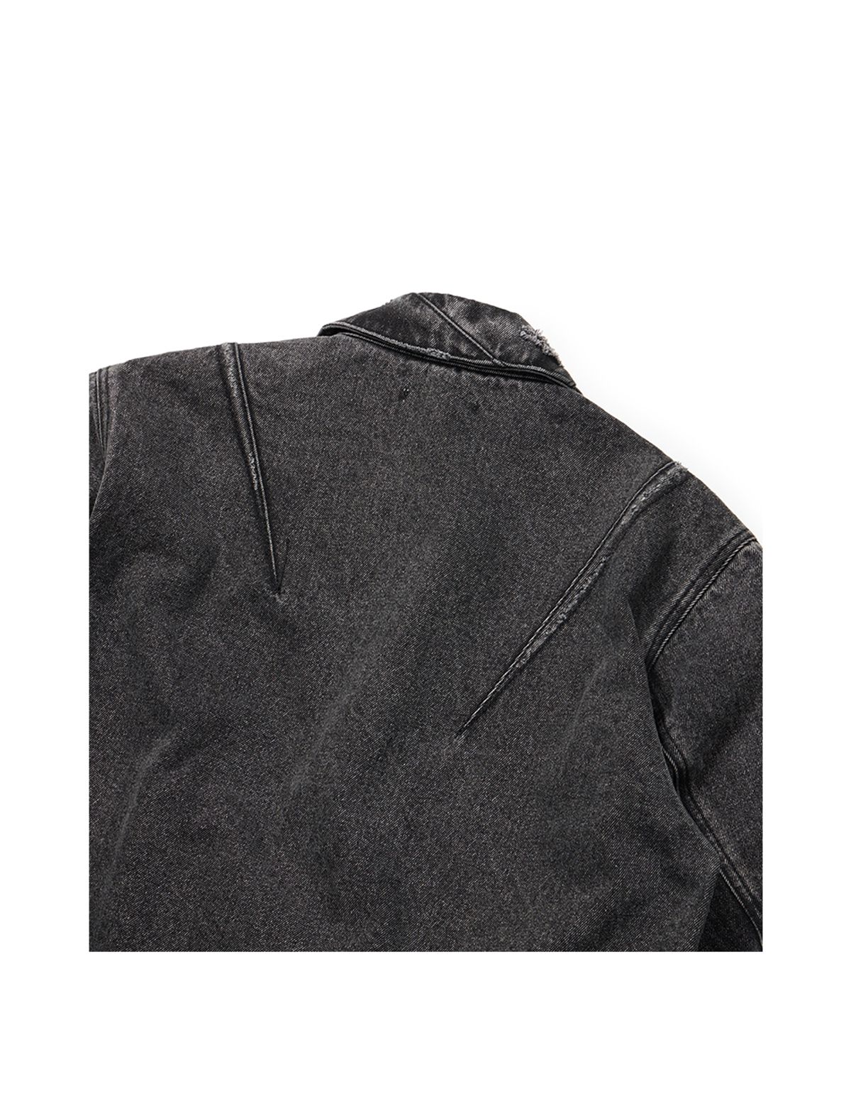 이티씨이(ETCE) DESTROYED DART TRUCKER JACKET (BLACK)