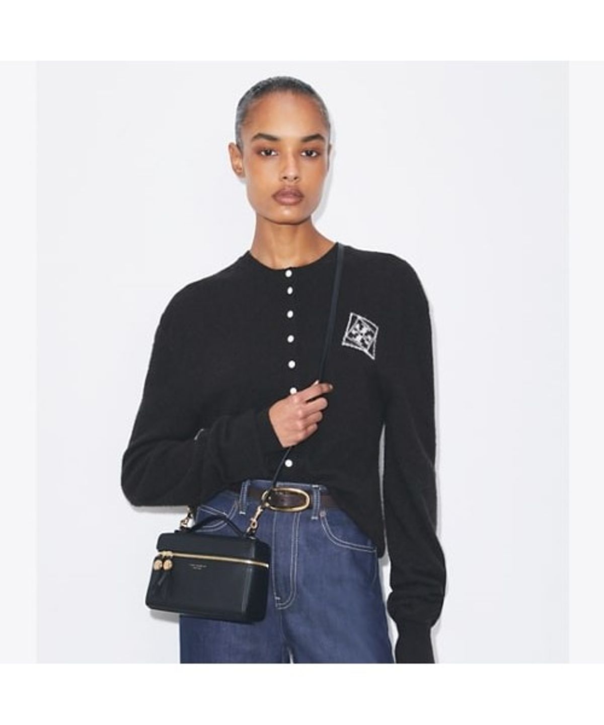 토리버치(TORYBURCH) 슬립 탑 핸들 - 블랙