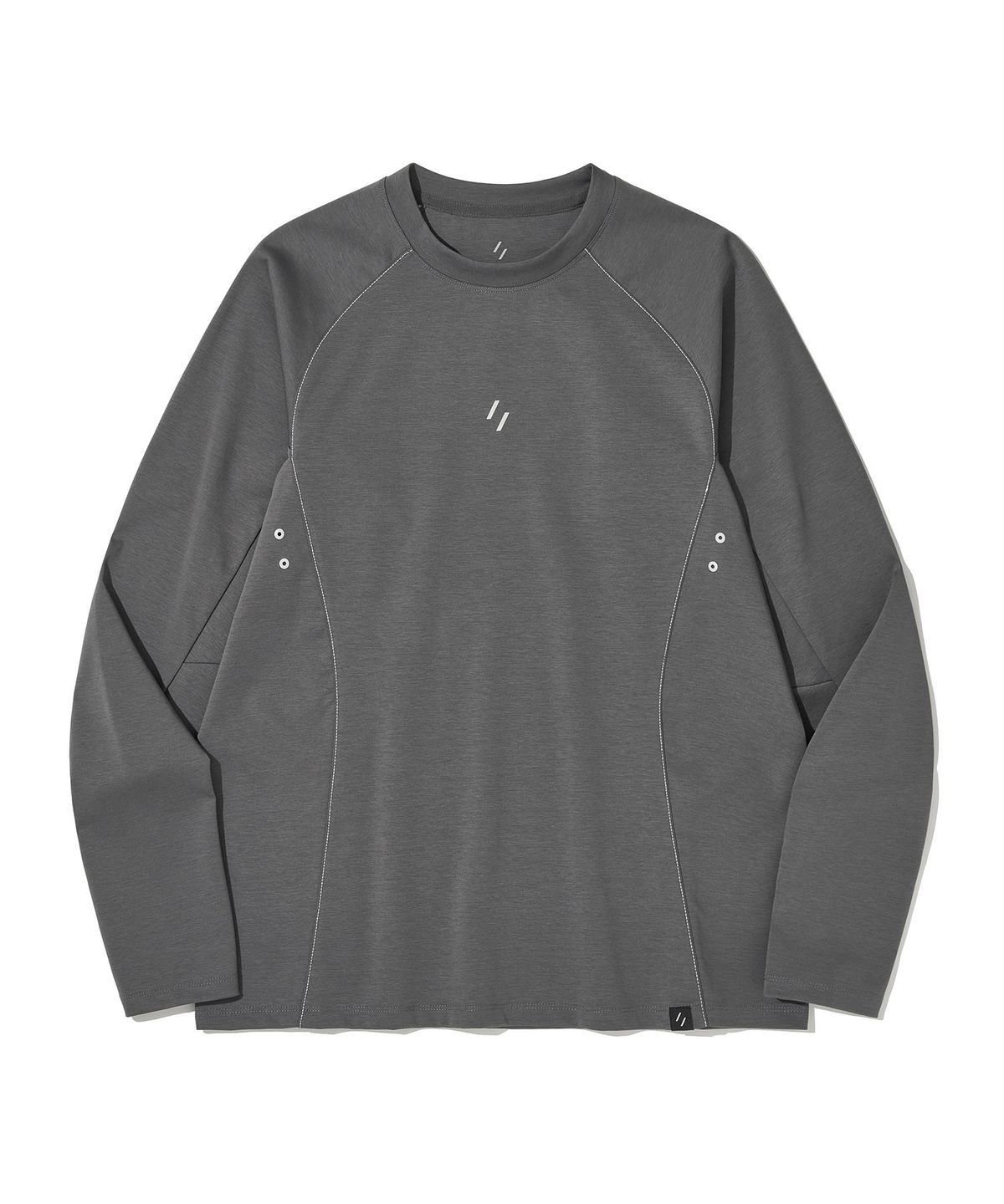 웰터 익스페리먼트(WELTER EXPERIMENT) FLEXICH LONG SLEEVES T-SHIRT_CHARCOAL