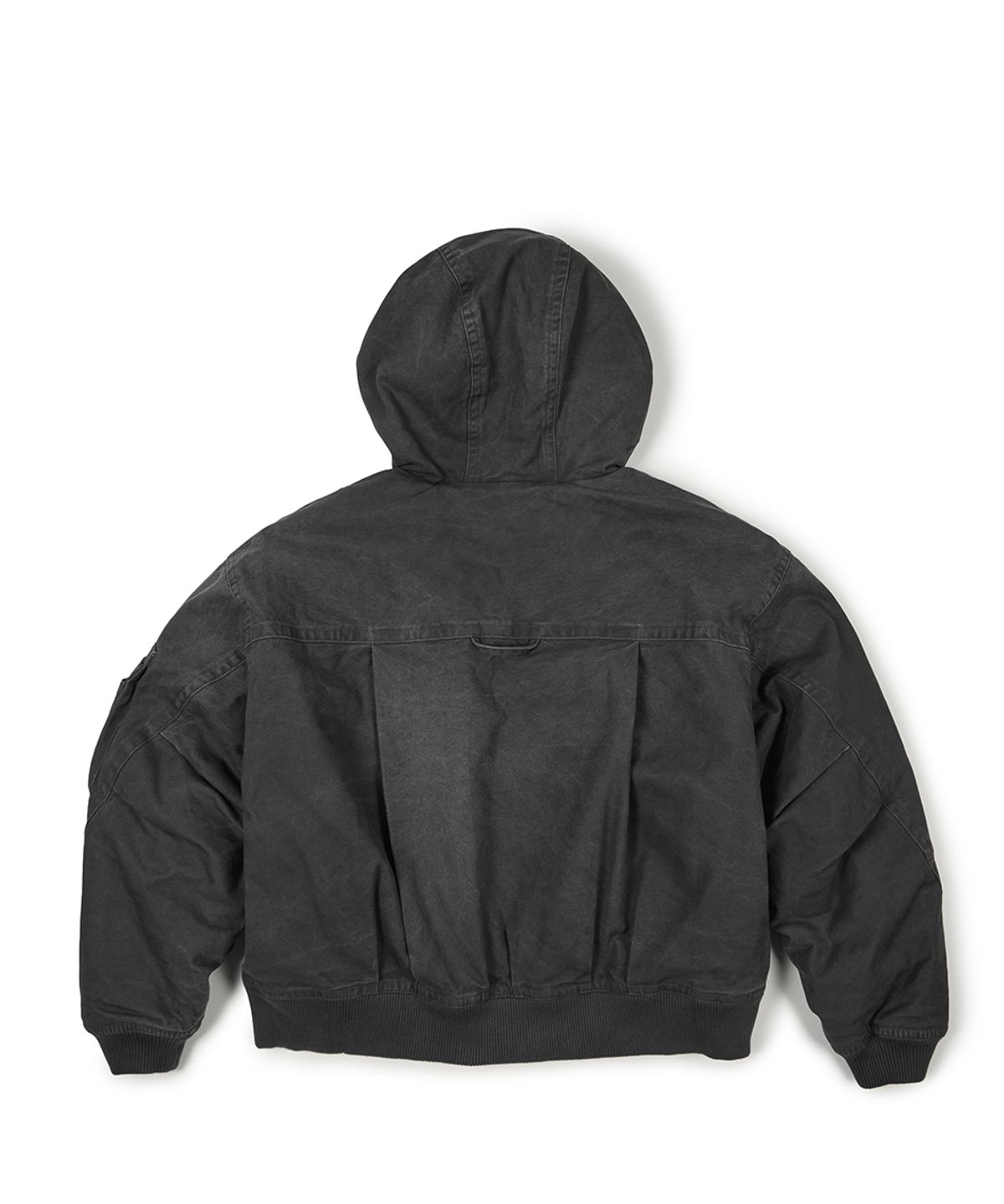 이티씨이(ETCE) WASHED HOOD FLAP BOMBER (CHARCOAL)