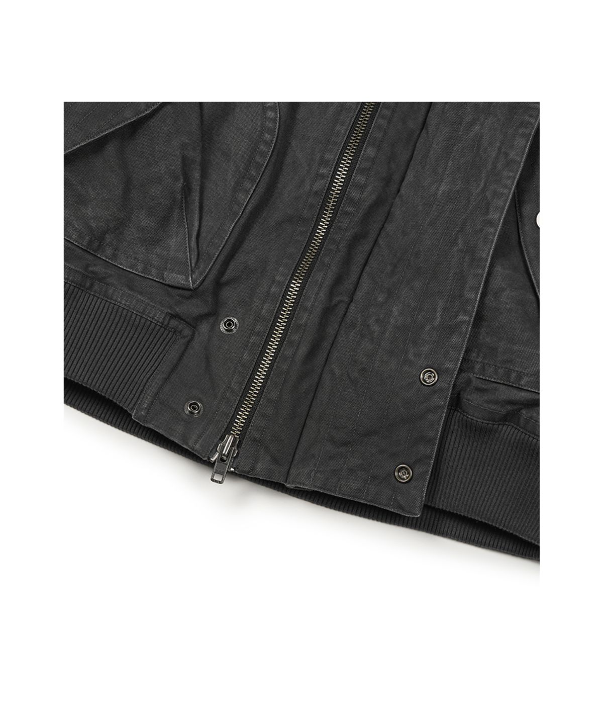 이티씨이(ETCE) WASHED HOOD FLAP BOMBER (CHARCOAL)