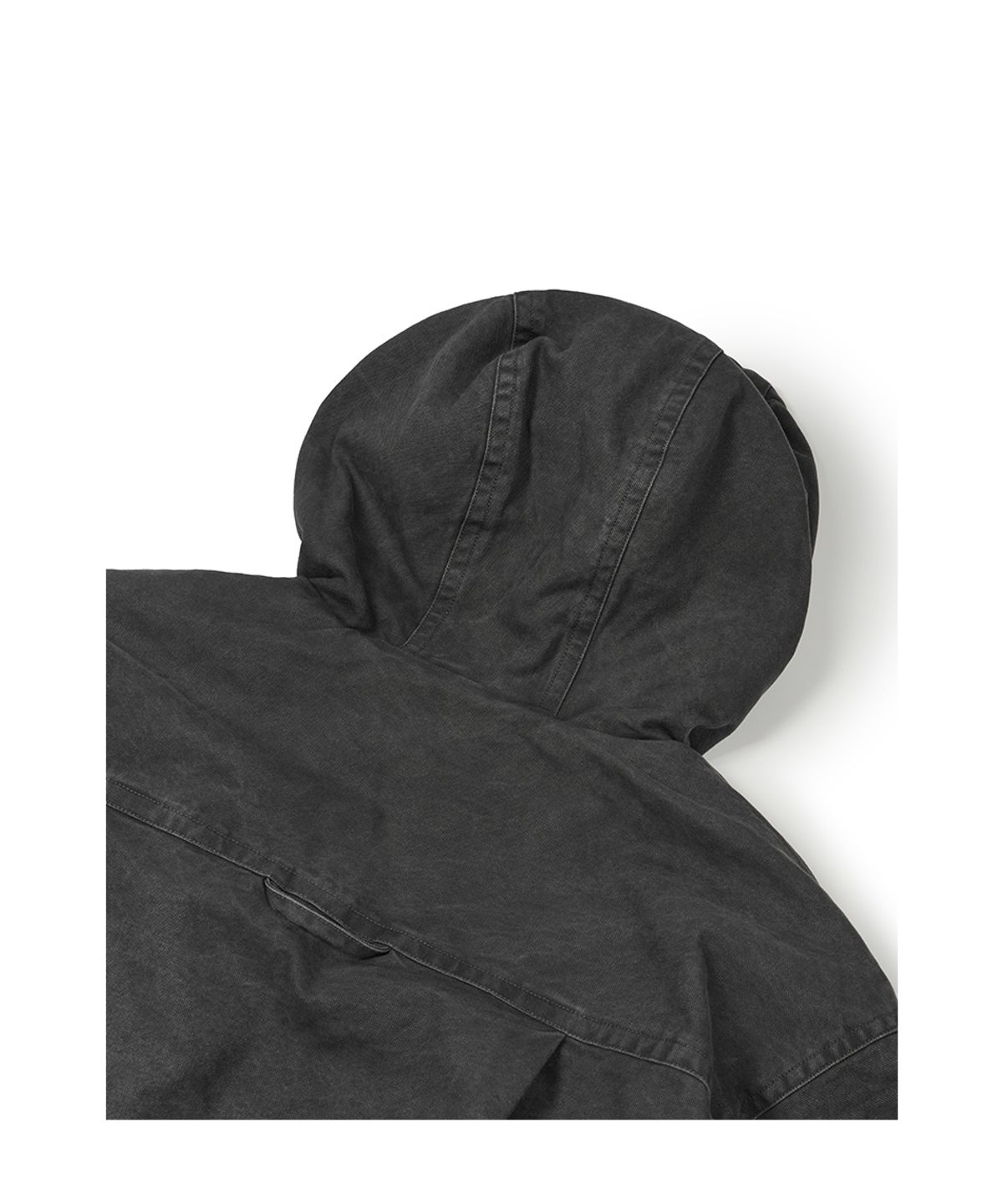 이티씨이(ETCE) WASHED HOOD FLAP BOMBER (CHARCOAL)