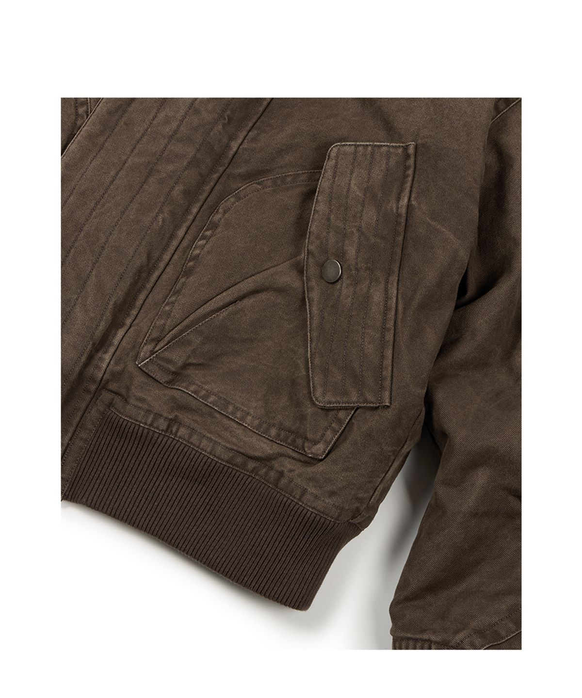 이티씨이(ETCE) WASHED HOOD FLAP BOMBER (BROWN)