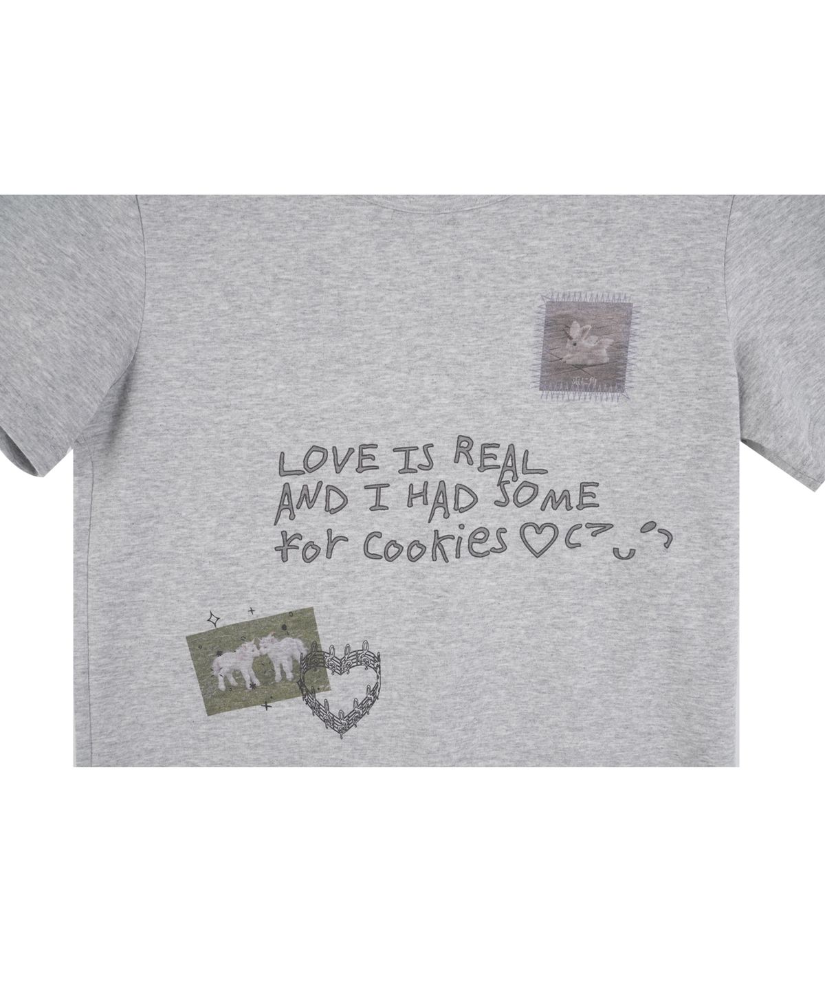 하이스쿨디스코(HIGH SCHOOL DISCO) Love is real 그래픽 숏슬리브_메란지그레이