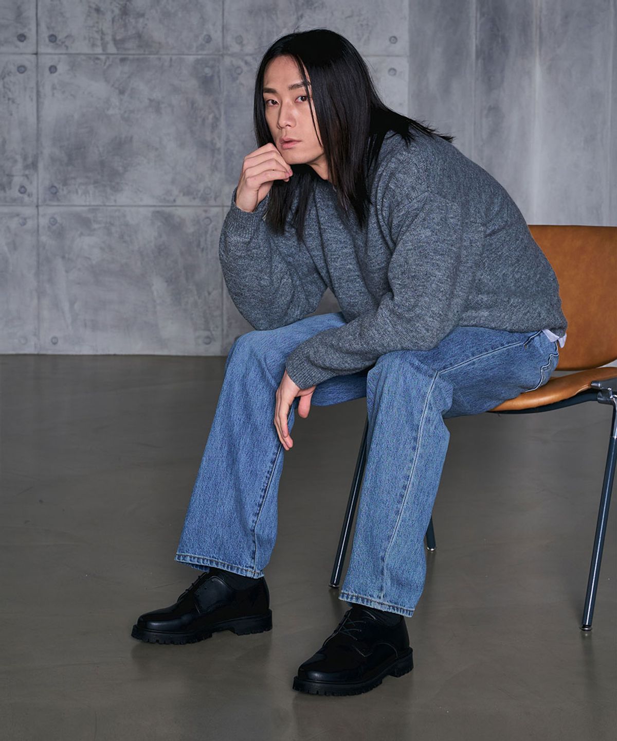 오키플레이스(OKEYPLACE) 4.5cm 스탠다드 가죽 더비슈즈 로퍼 무광블랙(OKPL-45LF302)