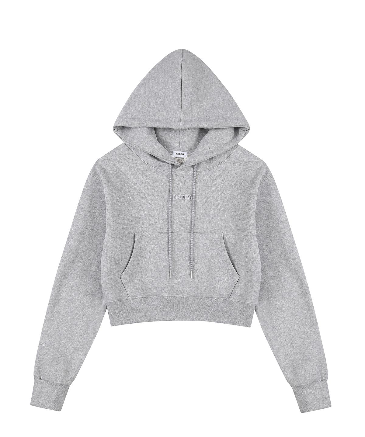 블루잉(BLUEING) SCOTCH SOLID GRAPHIC LOGO CROP HOOD