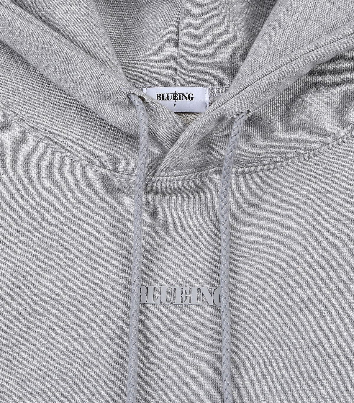 블루잉(BLUEING) SCOTCH SOLID GRAPHIC LOGO CROP HOOD