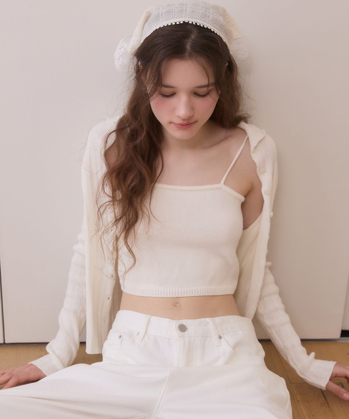 어다울(ADAUL) Minimal ribbon bustier - ivory