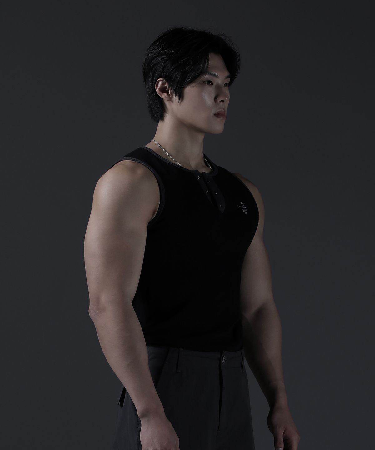 카미드(CARMID) 노블 헨리넥 투톤 슬리브리스