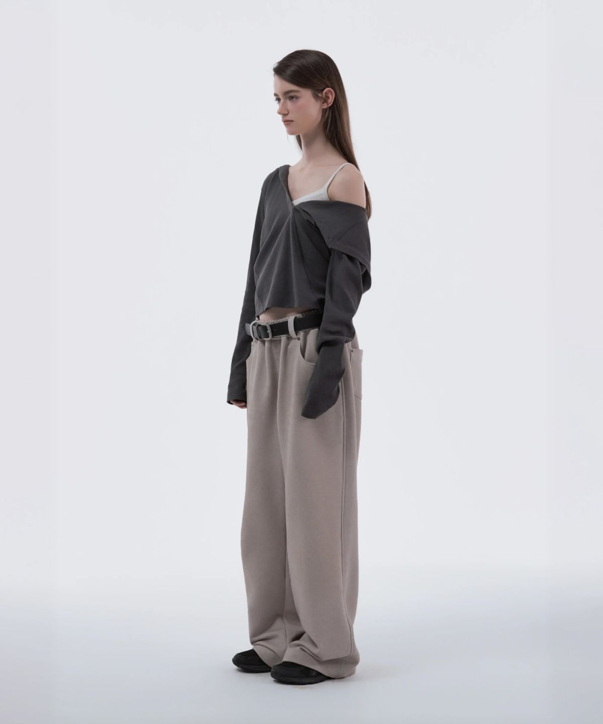 마우솔레움(MAU SOLEUM) Denim Dyed Sweat Pants - Ash Beige