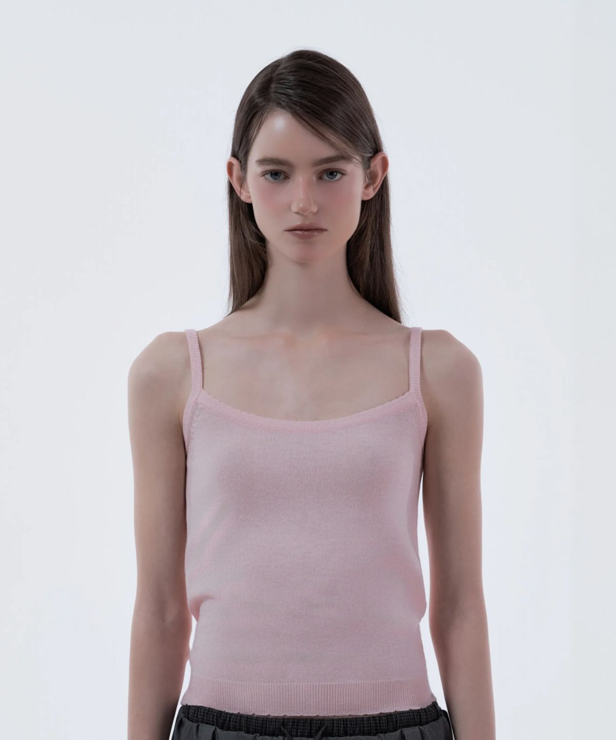 마우솔레움(MAU SOLEUM) Cardigan & Lace Trim Sleeveless Knit Top Set - Pink