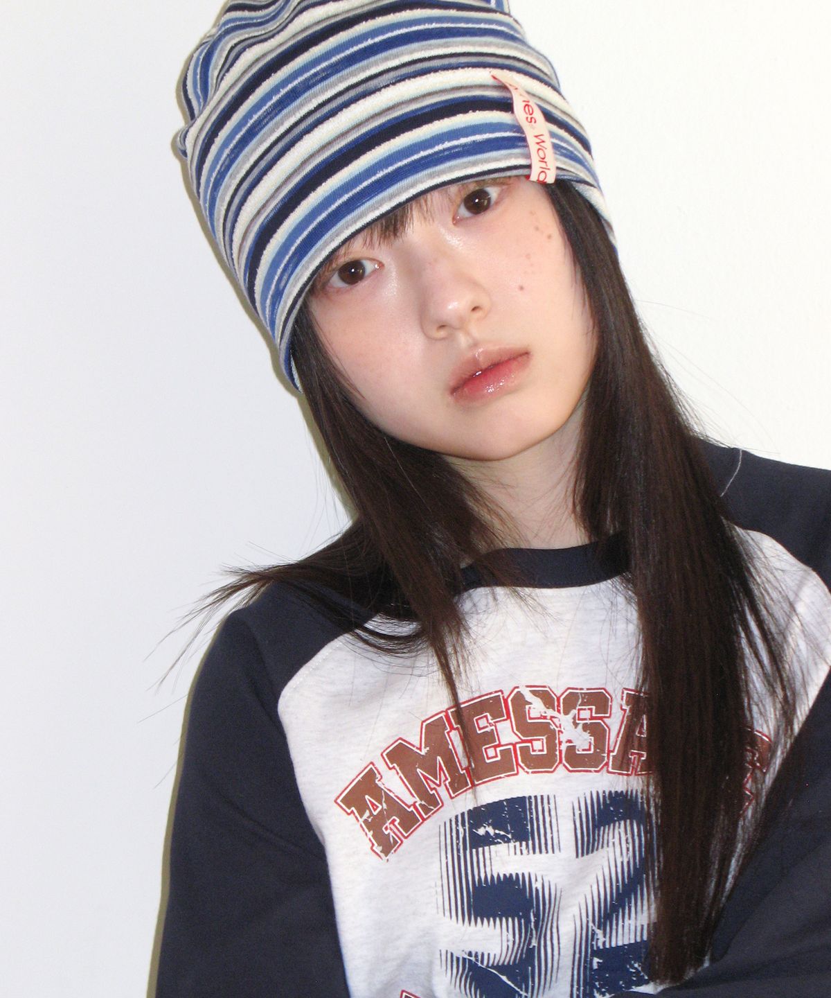 아메스 월드와이드(AMES-WORLDWIDE) SOFT STRIPE BEANIE BLUE