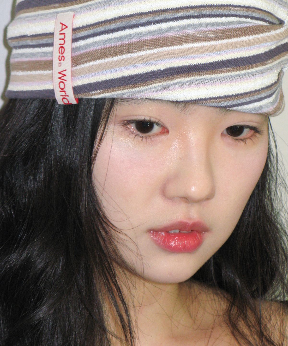 아메스 월드와이드(AMES-WORLDWIDE) SOFT STRIPE BEANIE BROWN
