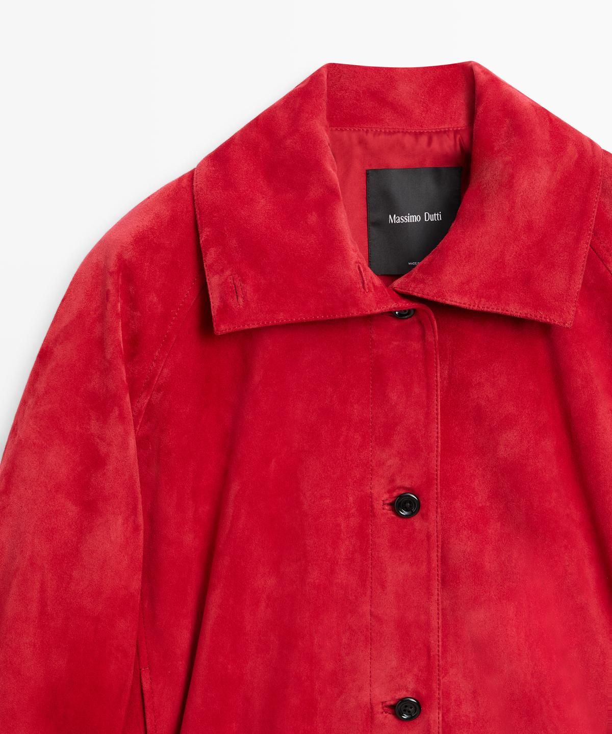 마시모두띠(MASSIMO DUTTI) 스웨이드 레더 봄버 재킷
