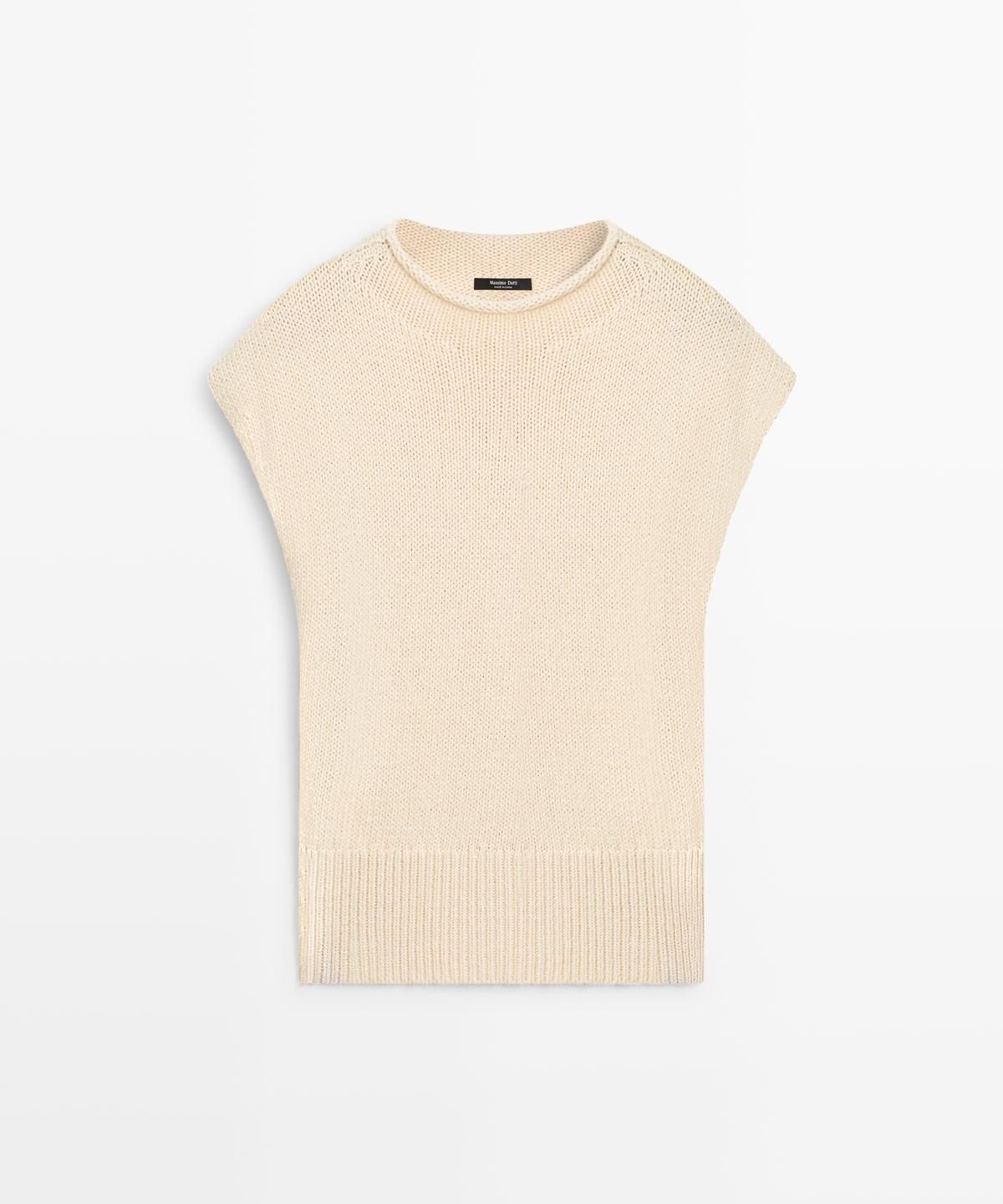 마시모두띠(MASSIMO DUTTI) 코튼 블렌드 니트 베스트