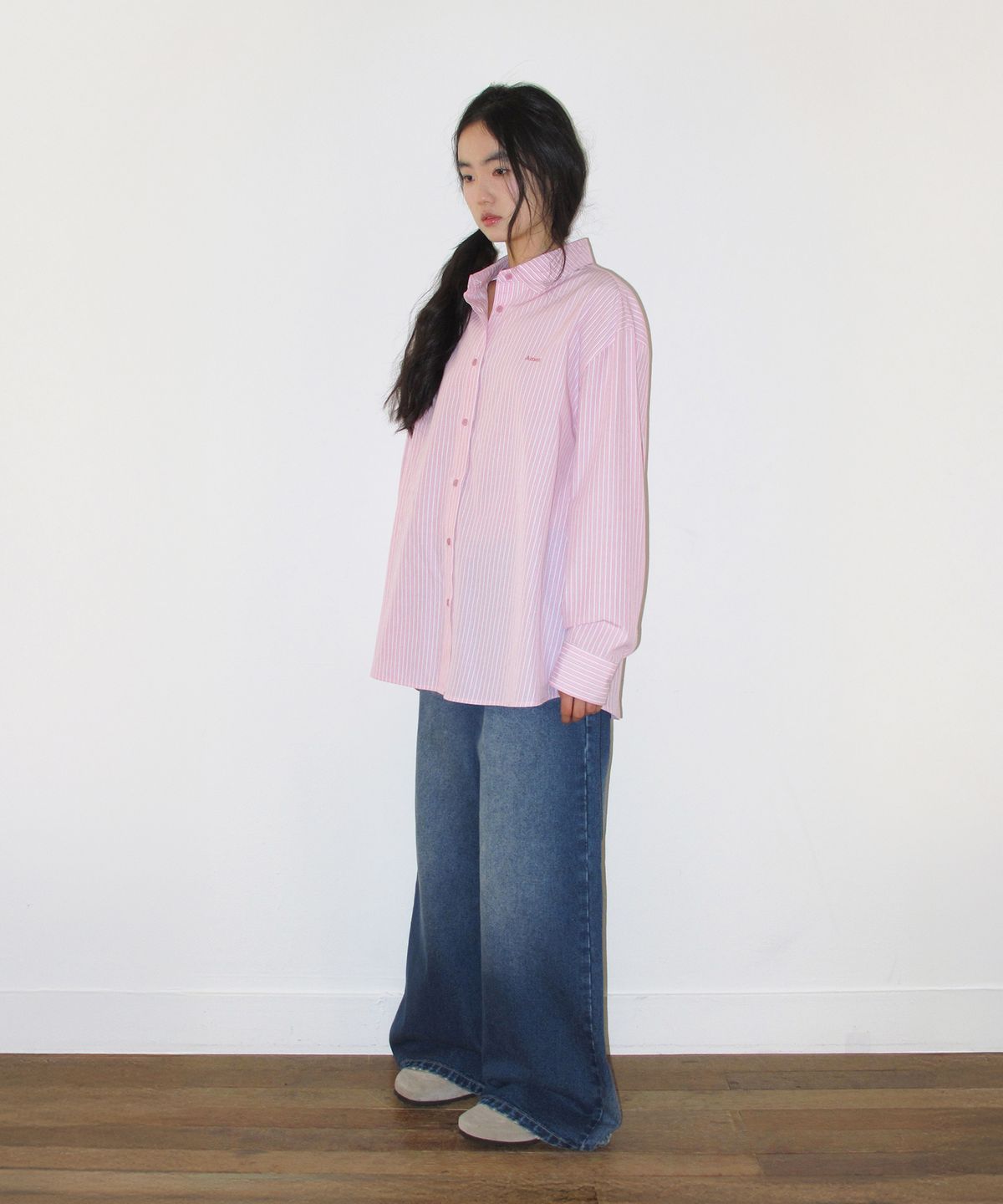 아메스 월드와이드(AMES-WORLDWIDE) FLARED DENIM PANTS BLUE