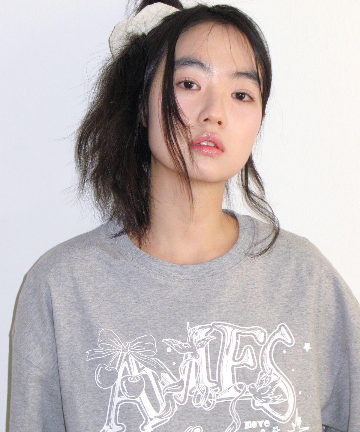 아메스 월드와이드(AMES-WORLDWIDE) RABBIT ART DRAWING TEE GREY
