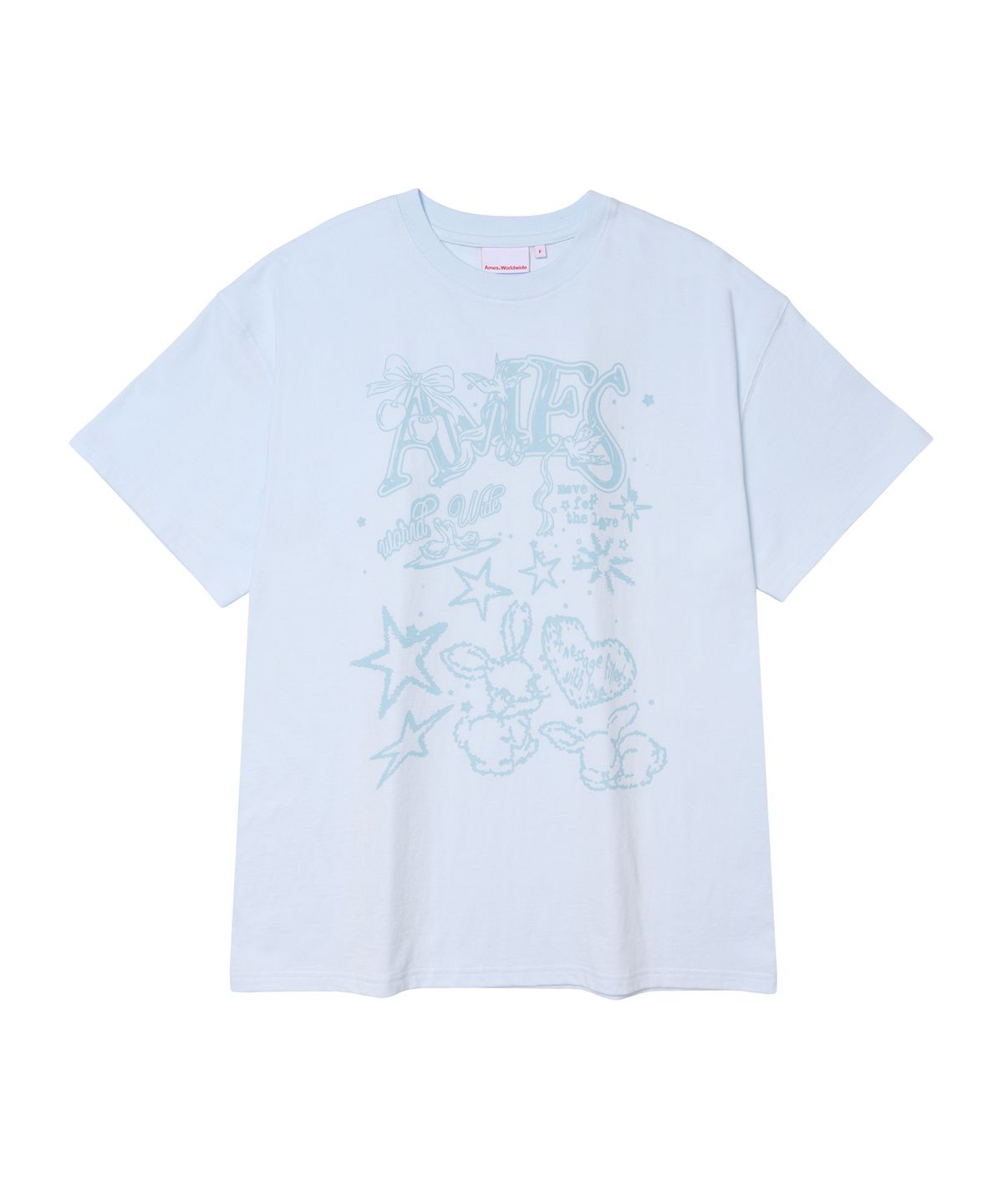 아메스 월드와이드(AMES-WORLDWIDE) RABBIT ART DRAWING TEE BLUE