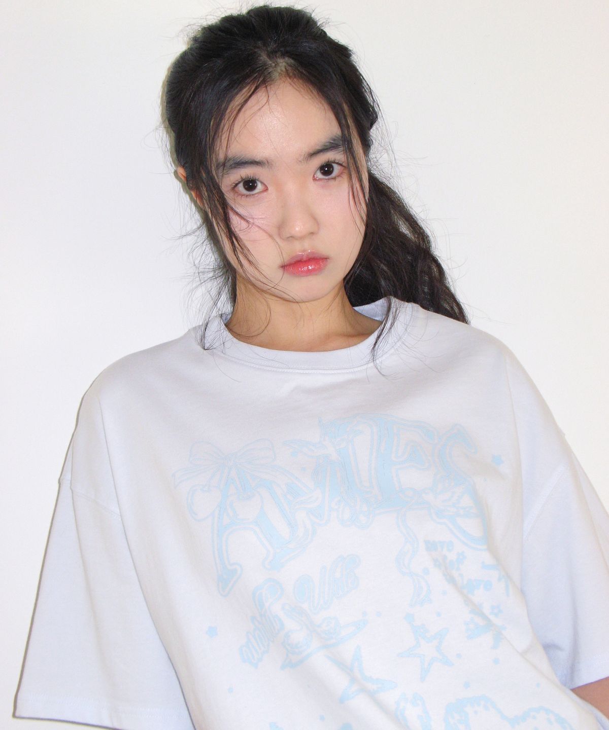아메스 월드와이드(AMES-WORLDWIDE) RABBIT ART DRAWING TEE BLUE