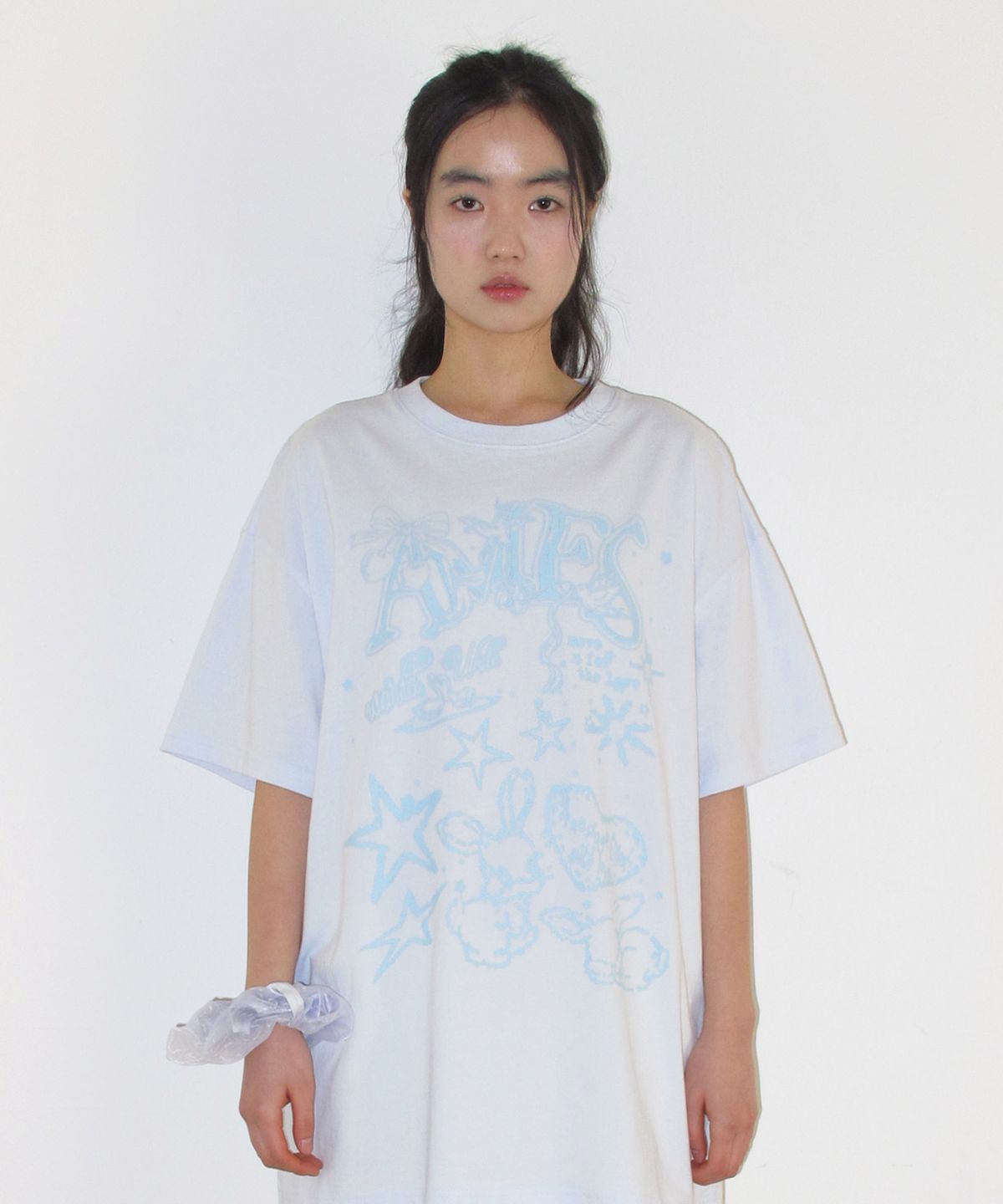 아메스 월드와이드(AMES-WORLDWIDE) RABBIT ART DRAWING TEE BLUE