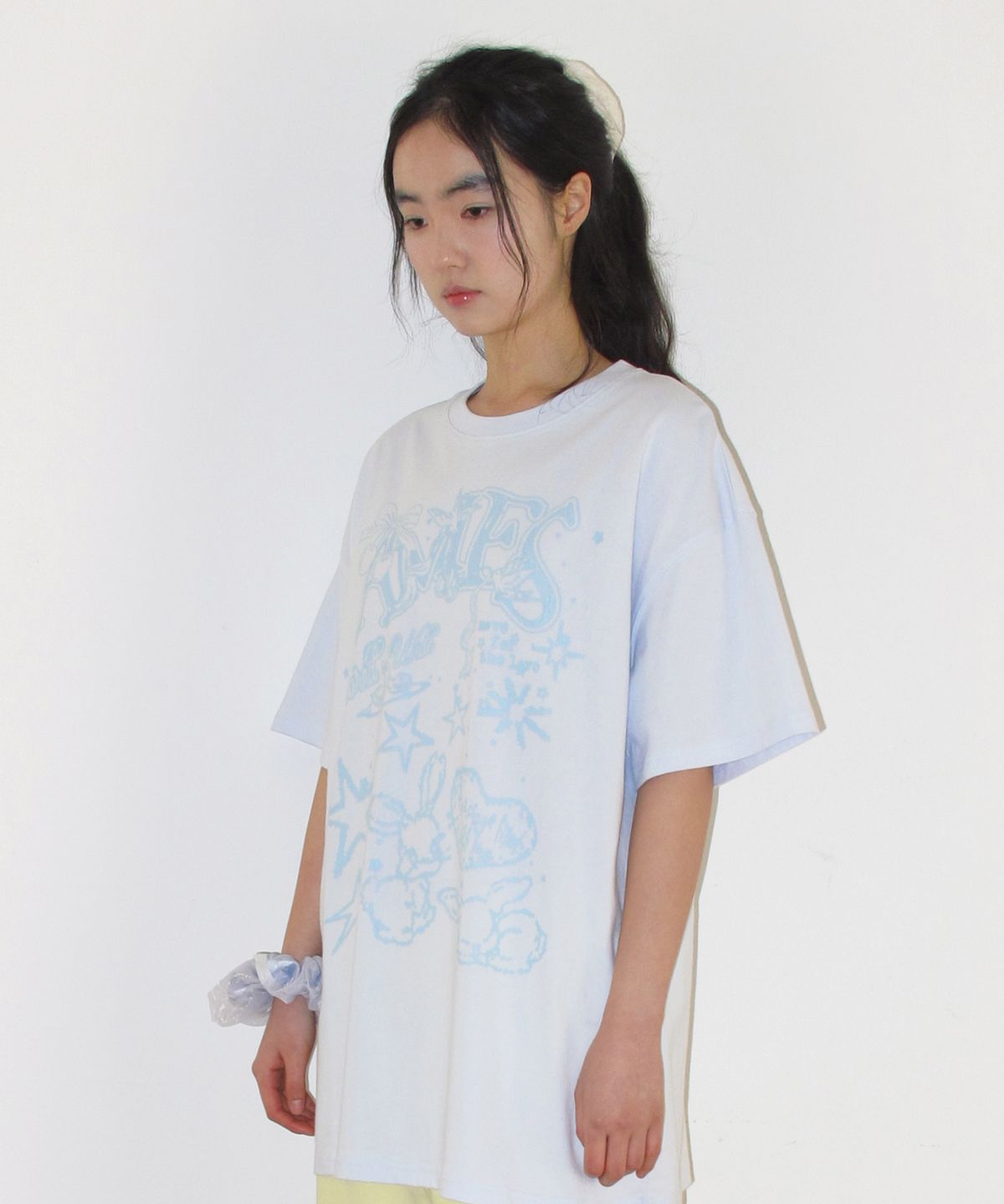 아메스 월드와이드(AMES-WORLDWIDE) RABBIT ART DRAWING TEE BLUE