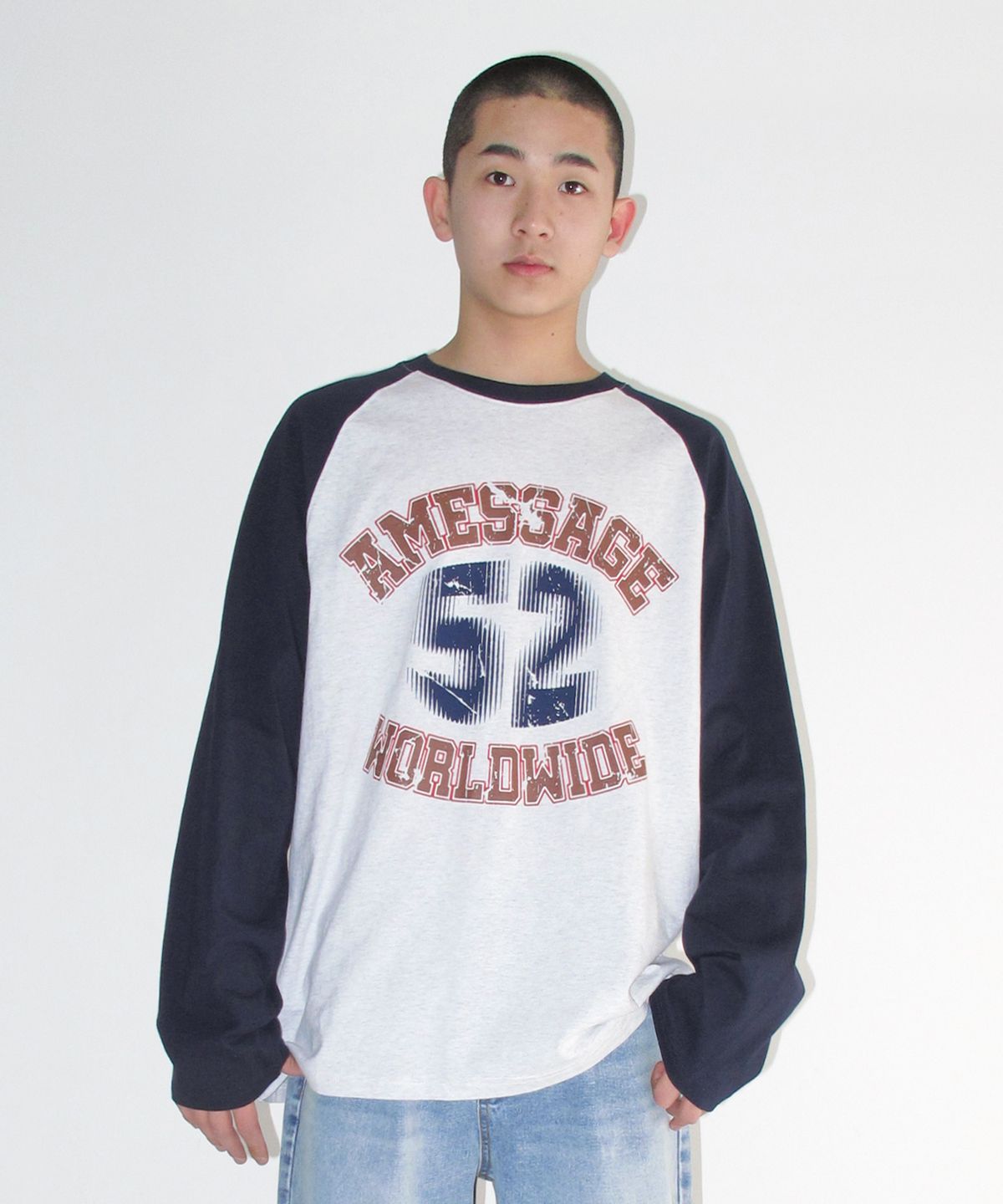 아메스 월드와이드(AMES-WORLDWIDE) VINTAGE 52 RAGLAN LS TEE NAVY