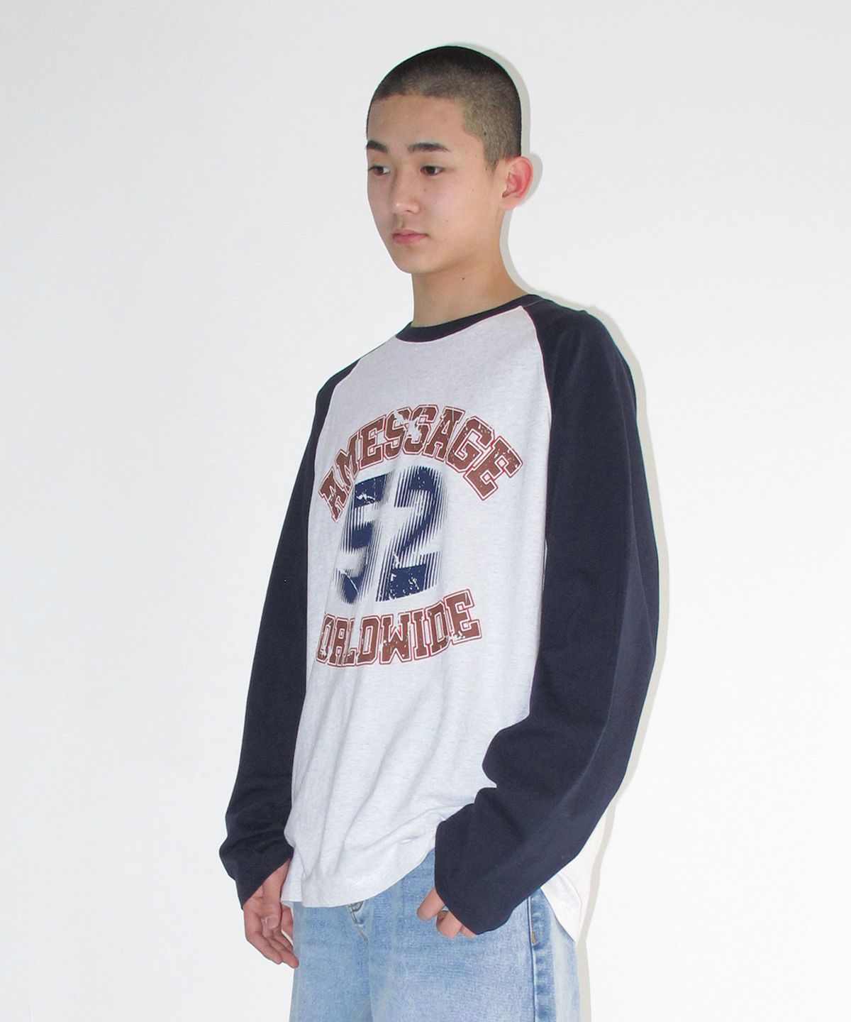 아메스 월드와이드(AMES-WORLDWIDE) VINTAGE 52 RAGLAN LS TEE NAVY