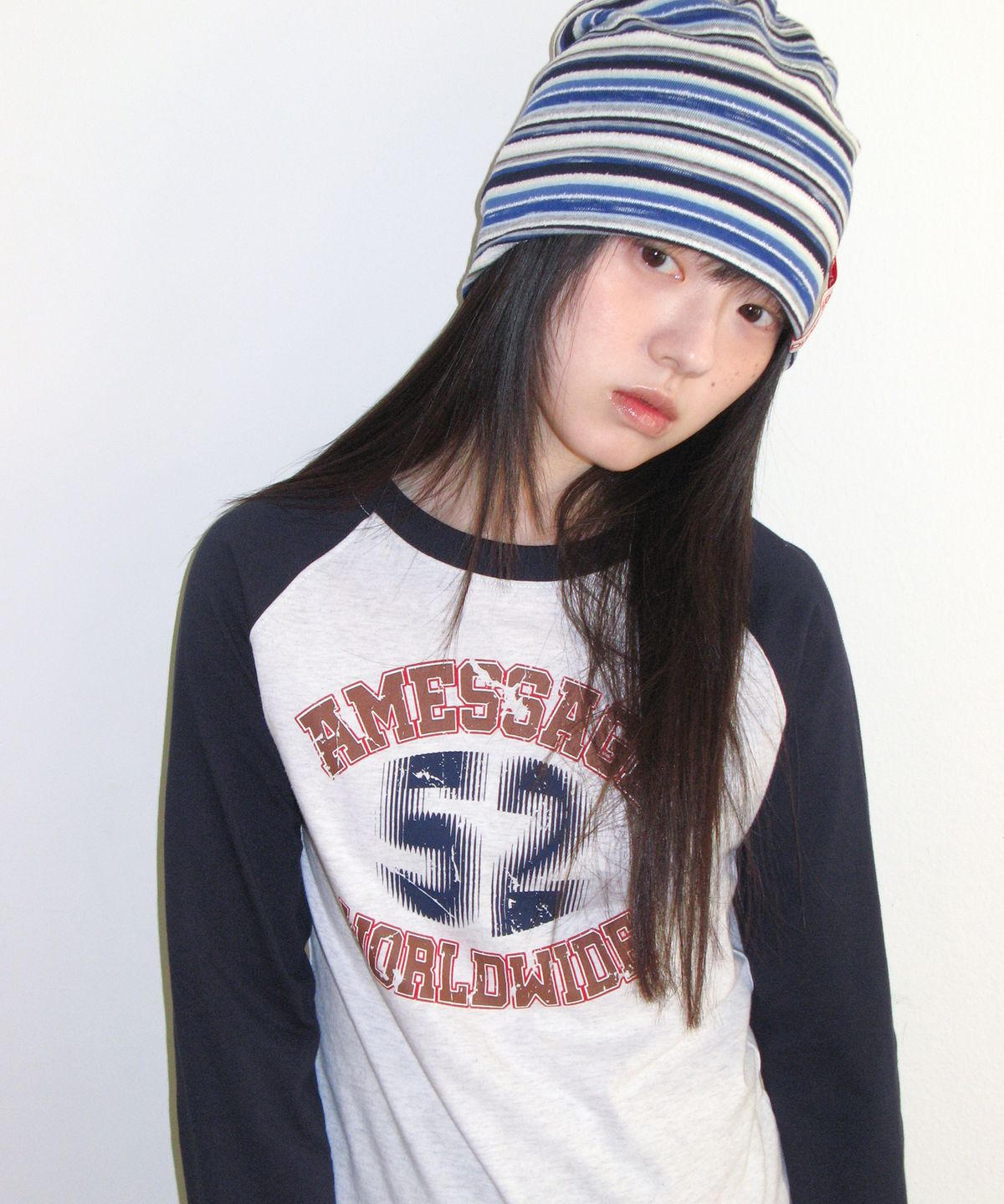 아메스 월드와이드(AMES-WORLDWIDE) VINTAGE 52 RAGLAN LS TEE NAVY