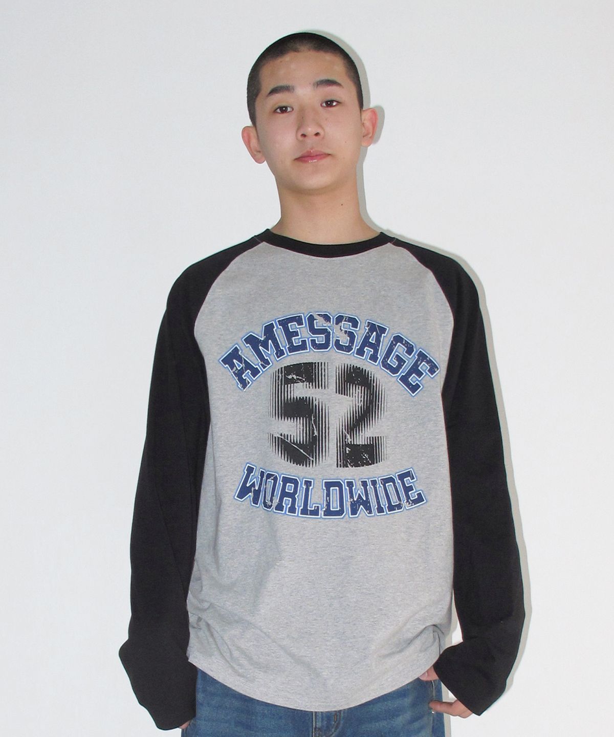 아메스 월드와이드(AMES-WORLDWIDE) VINTAGE 52 RAGLAN LS TEE BLACK