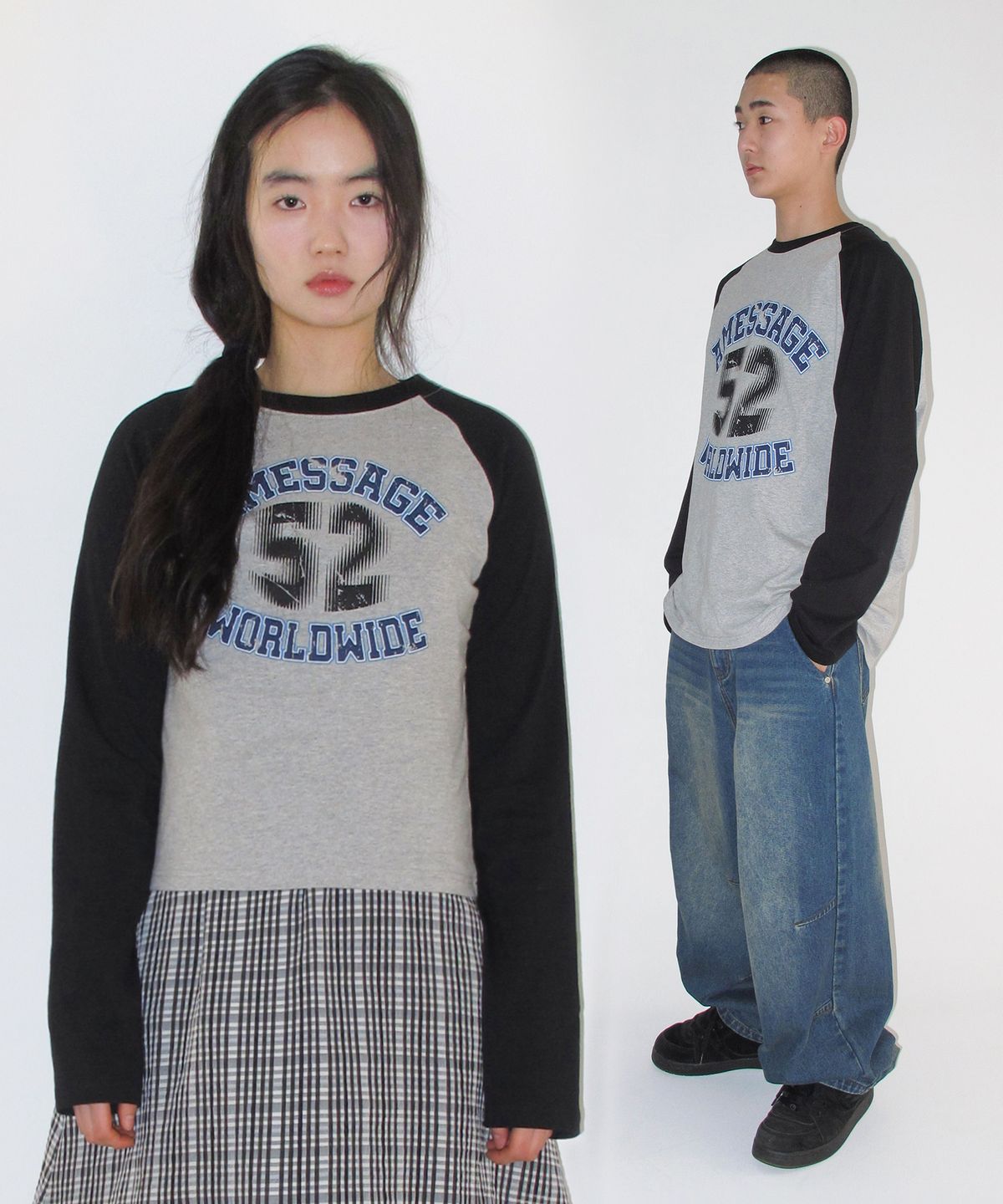 아메스 월드와이드(AMES-WORLDWIDE) VINTAGE 52 RAGLAN LS TEE BLACK