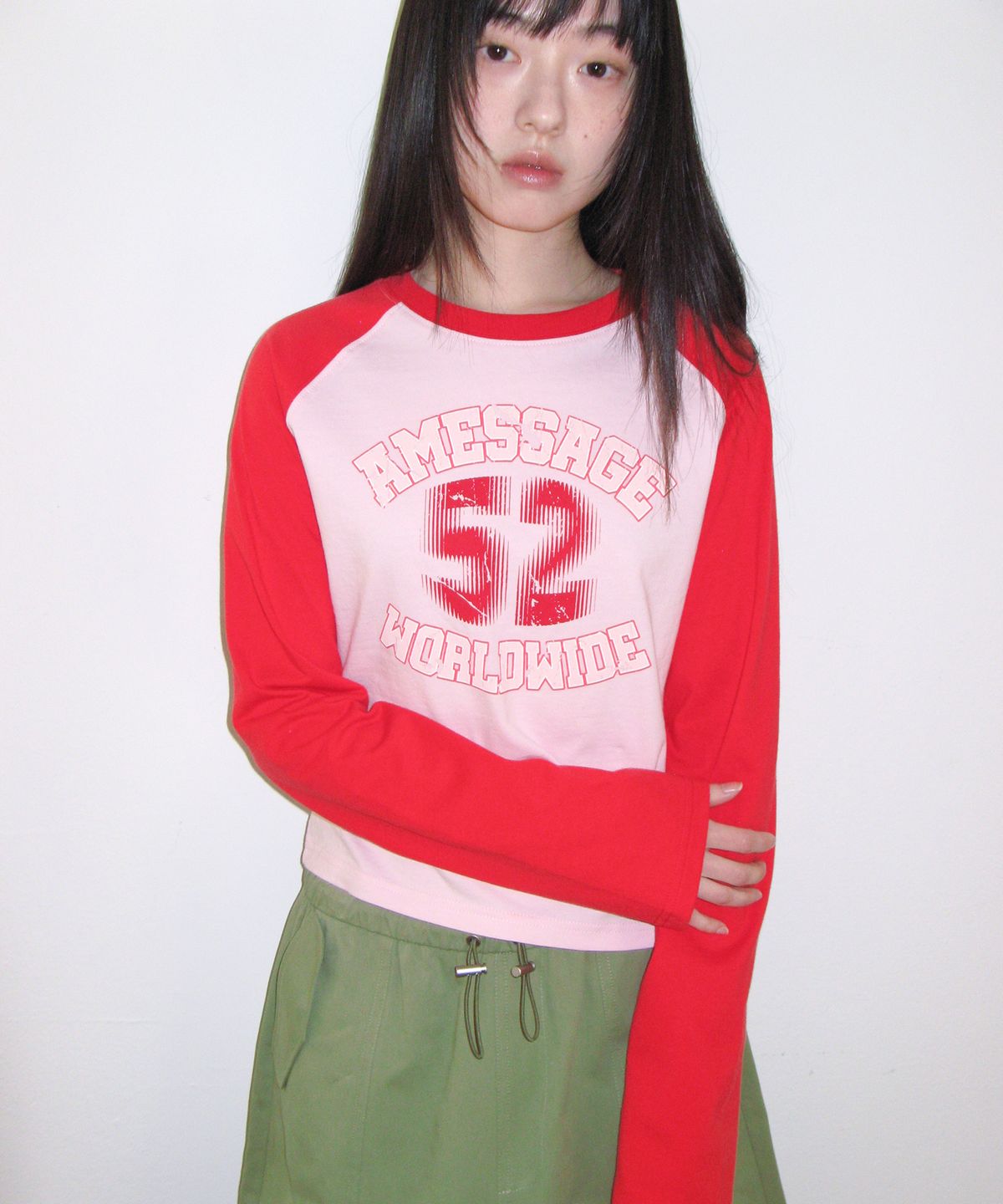 아메스 월드와이드(AMES-WORLDWIDE) VINTAGE 52 RAGLAN LS TEE RED