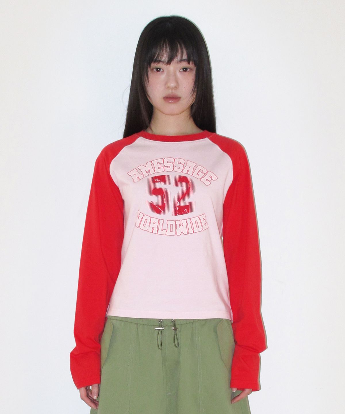아메스 월드와이드(AMES-WORLDWIDE) VINTAGE 52 RAGLAN LS TEE RED