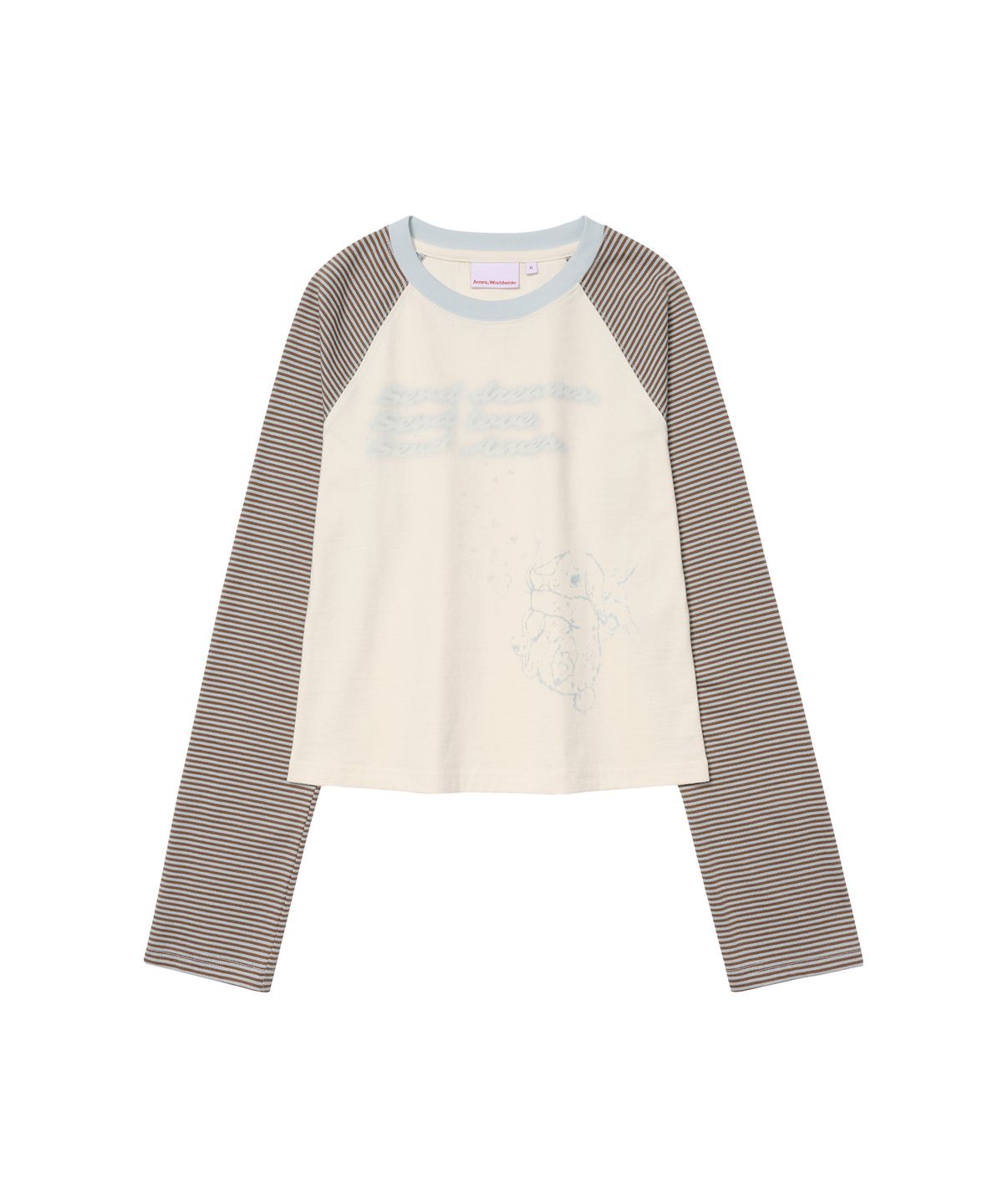 아메스 월드와이드(AMES-WORLDWIDE) CUPID RABBIT STRIPE RAGLAN LS TEE BLUE