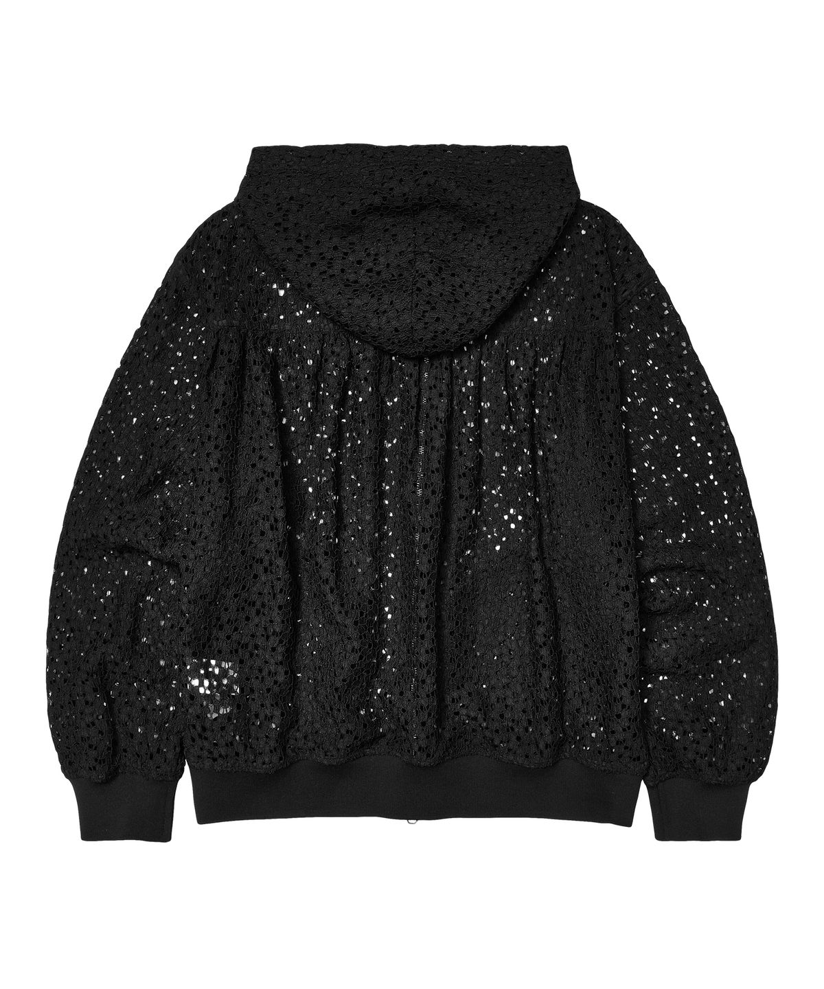아메스 월드와이드(AMES-WORLDWIDE) LACE HOODIE ZIP-UP BLACK