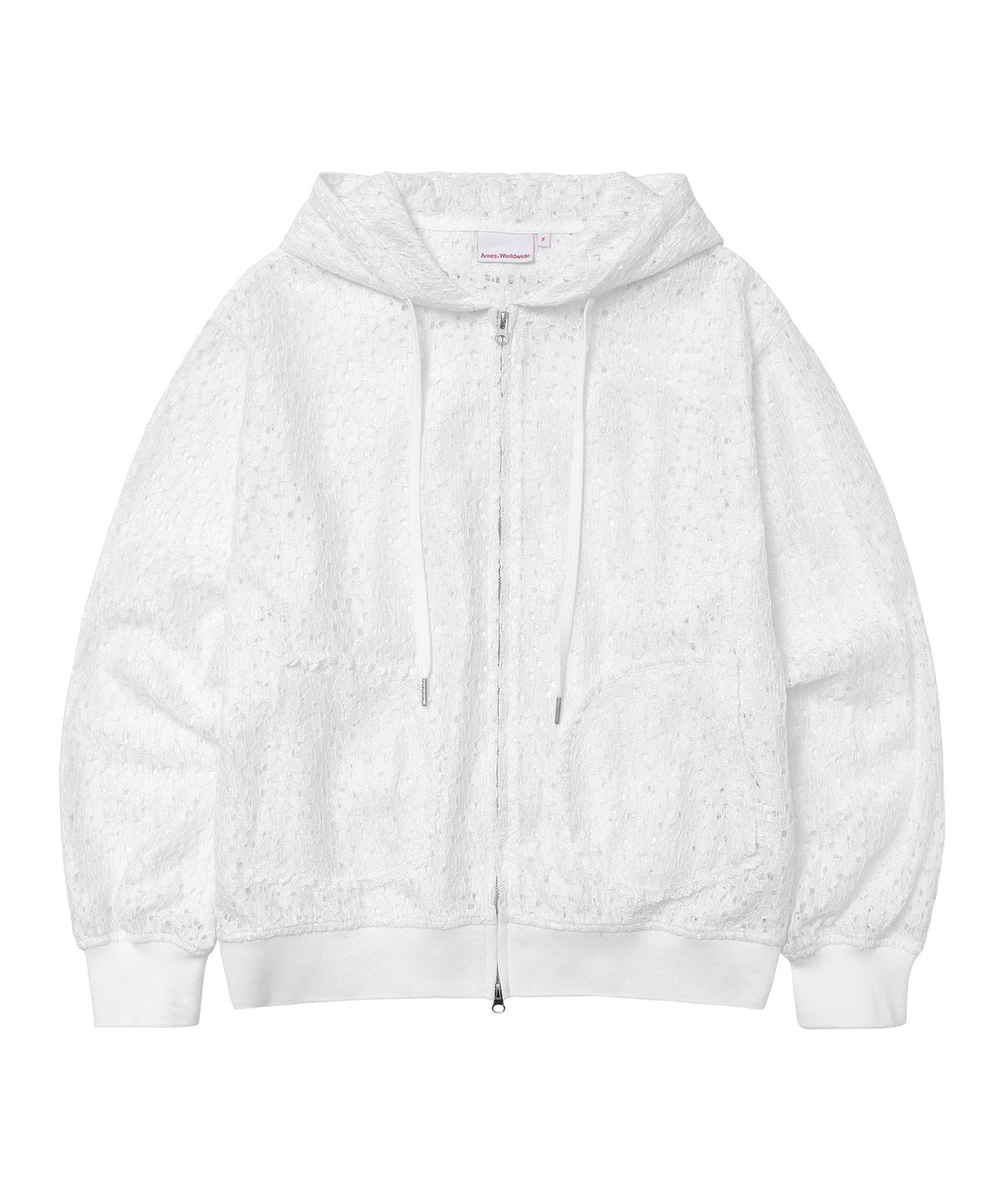 아메스 월드와이드(AMES-WORLDWIDE) LACE HOODIE ZIP-UP IVORY