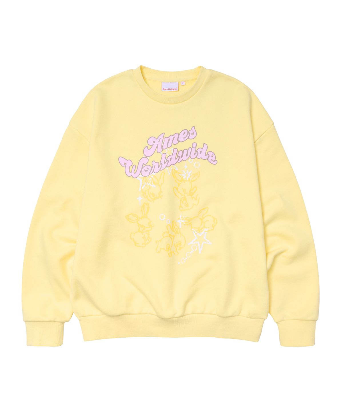 아메스 월드와이드(AMES-WORLDWIDE) STAR RABBIT DRAWING SWEATSHIRT YELLOW