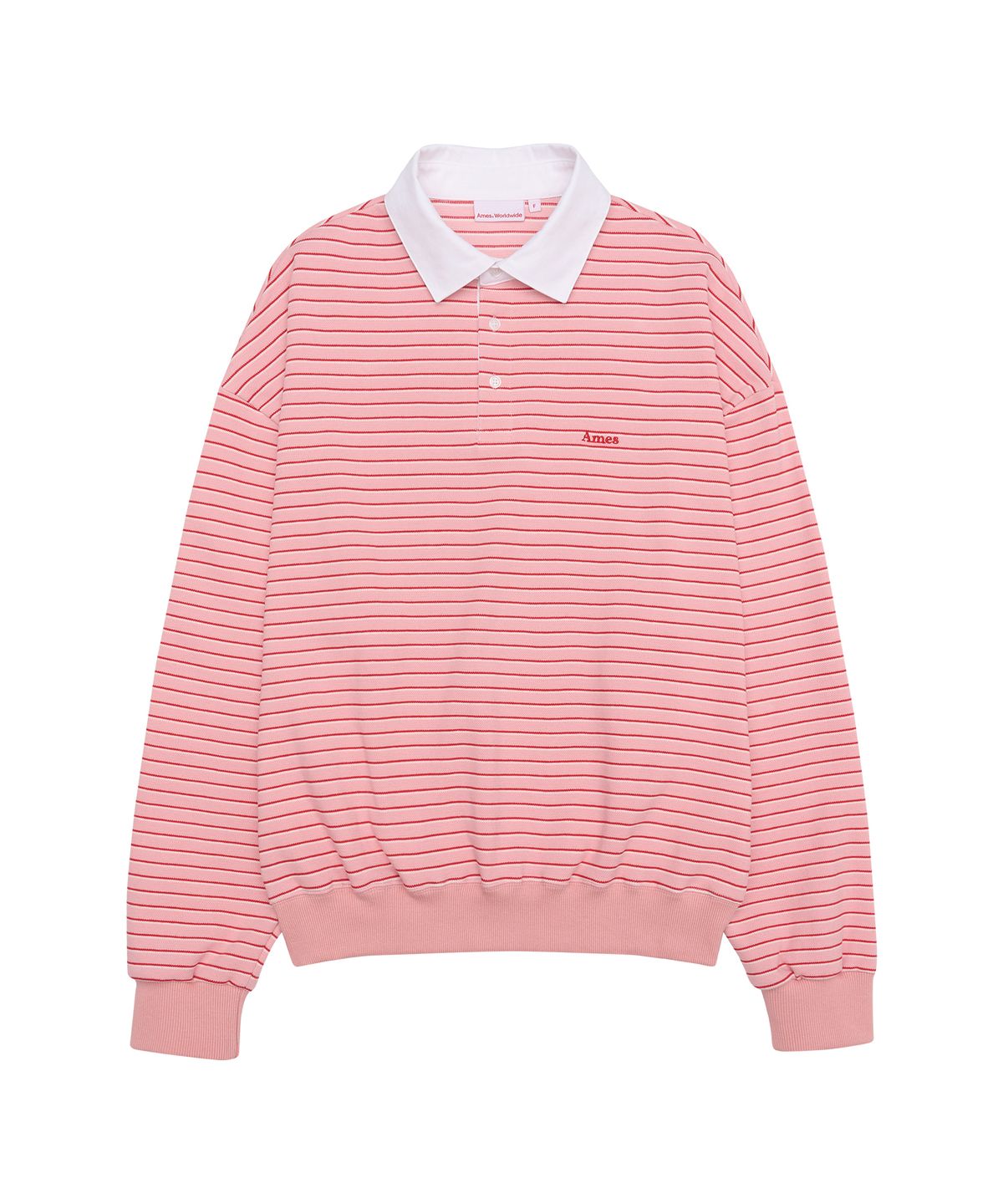 아메스 월드와이드(AMES-WORLDWIDE) RUGBY STRIPE SWEATSHIRT PINK