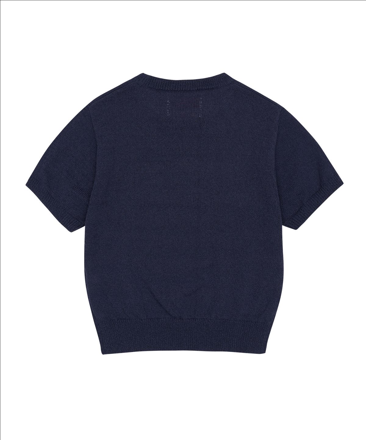 아메스 월드와이드(AMES-WORLDWIDE) HAIRY LOGO SHORT SLEEVE KNIT NAVY