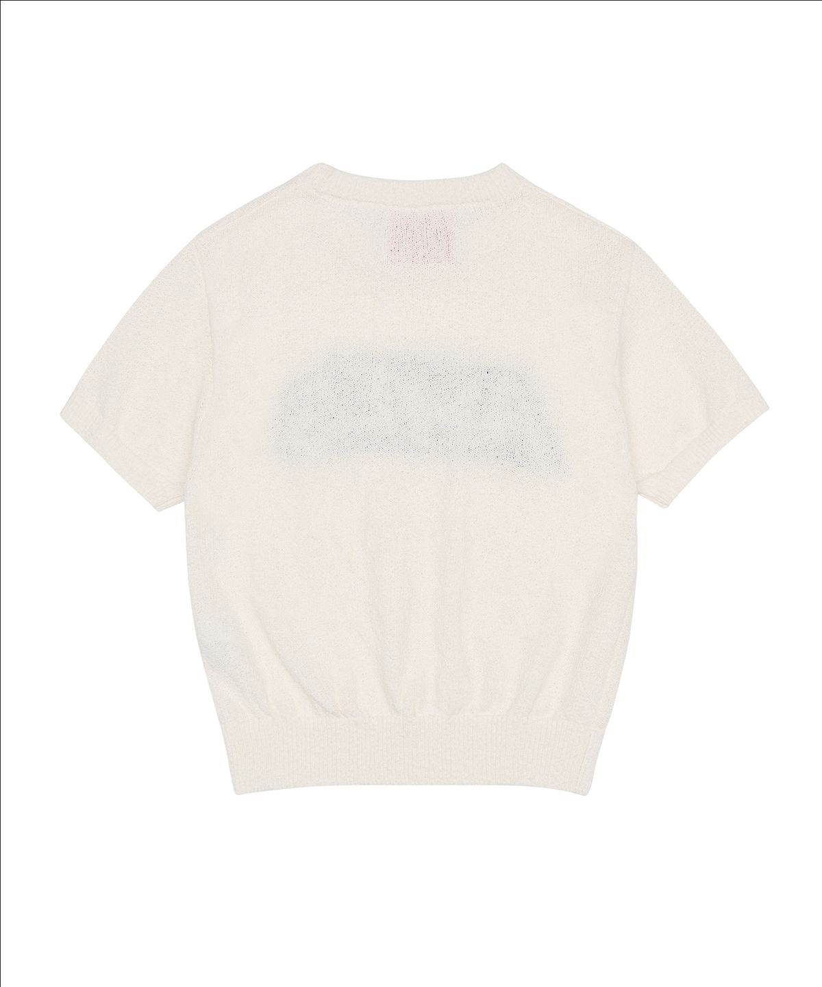 아메스 월드와이드(AMES-WORLDWIDE) HAIRY LOGO SHORT SLEEVE KNIT IVORY