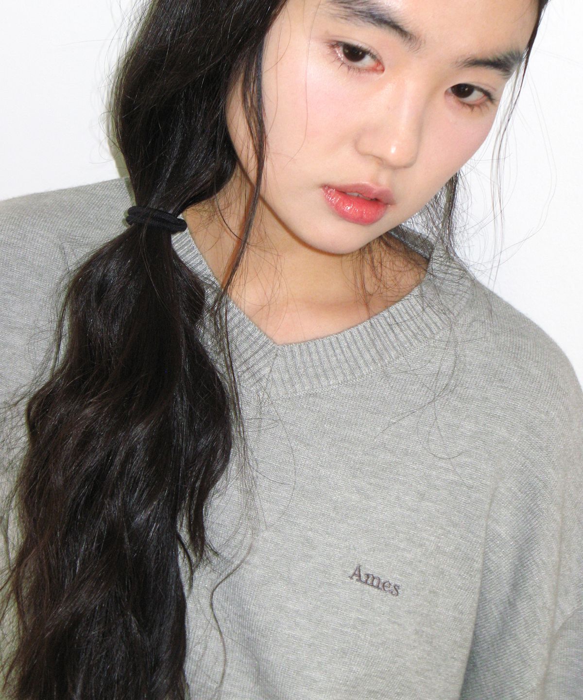 아메스 월드와이드(AMES-WORLDWIDE) BASIC V NECK KNIT GREY
